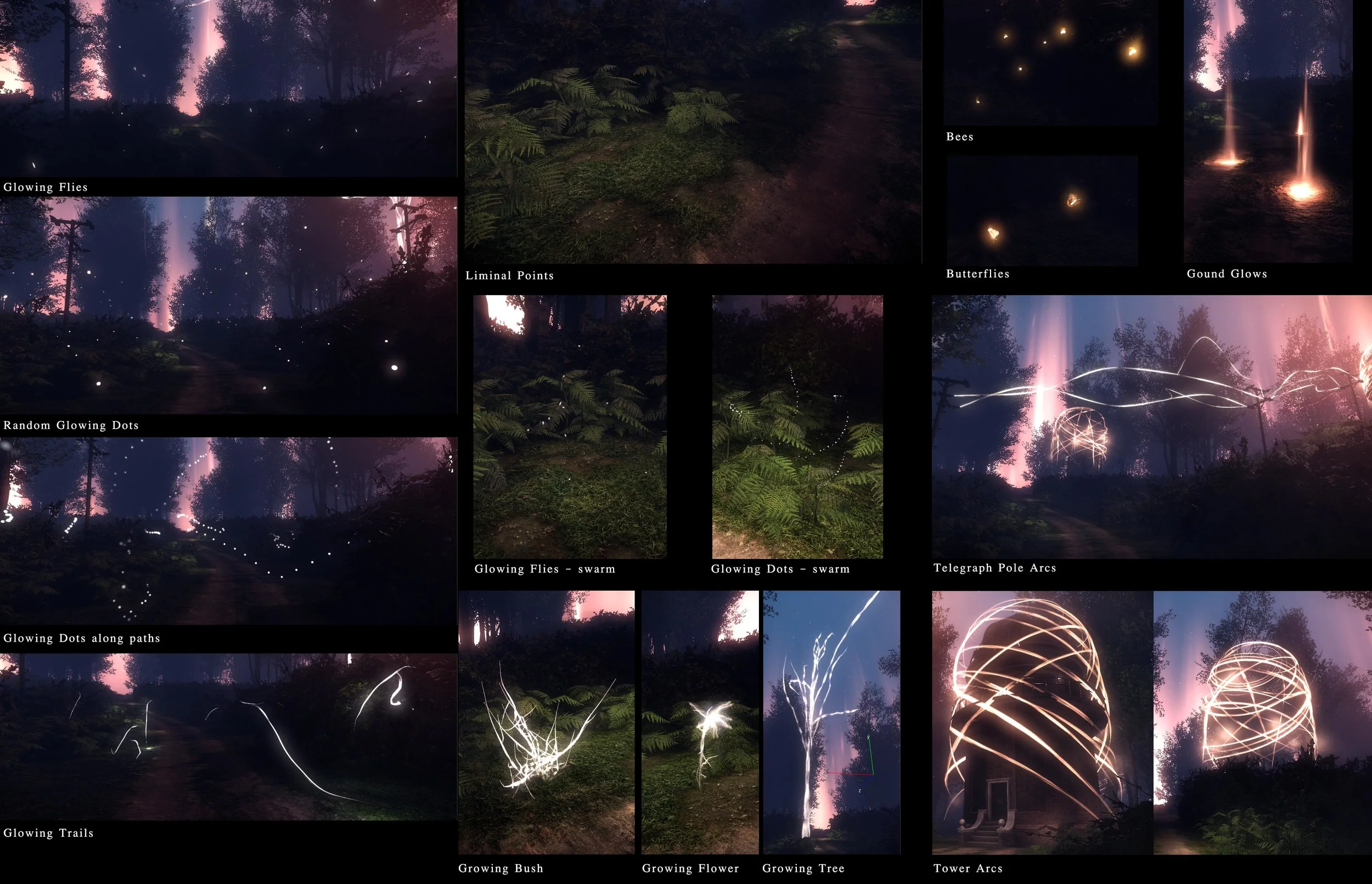 Some of the smaller effects made for the observatory – some made it into the final game
