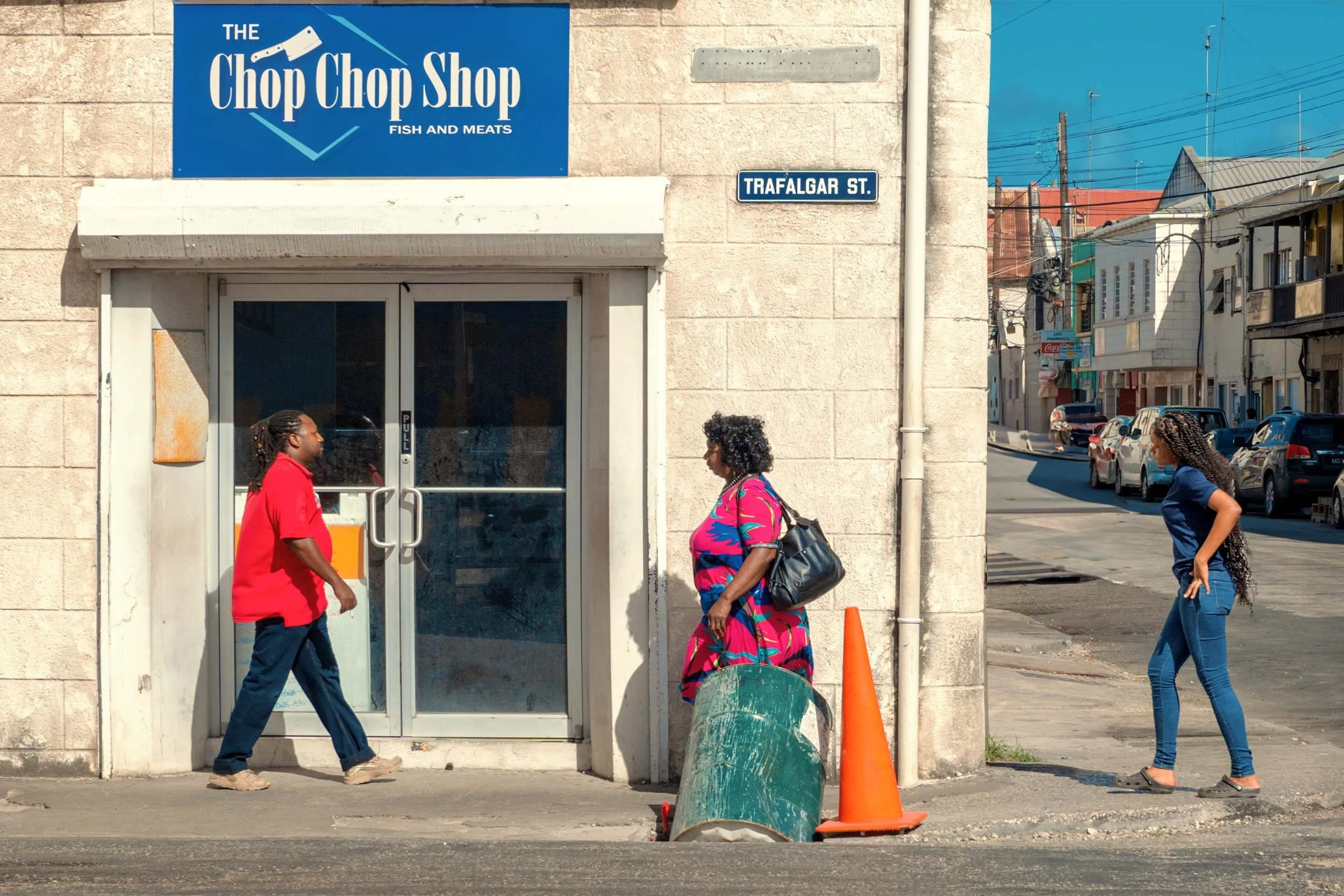 Shopping district in Bridgetown, Barbados