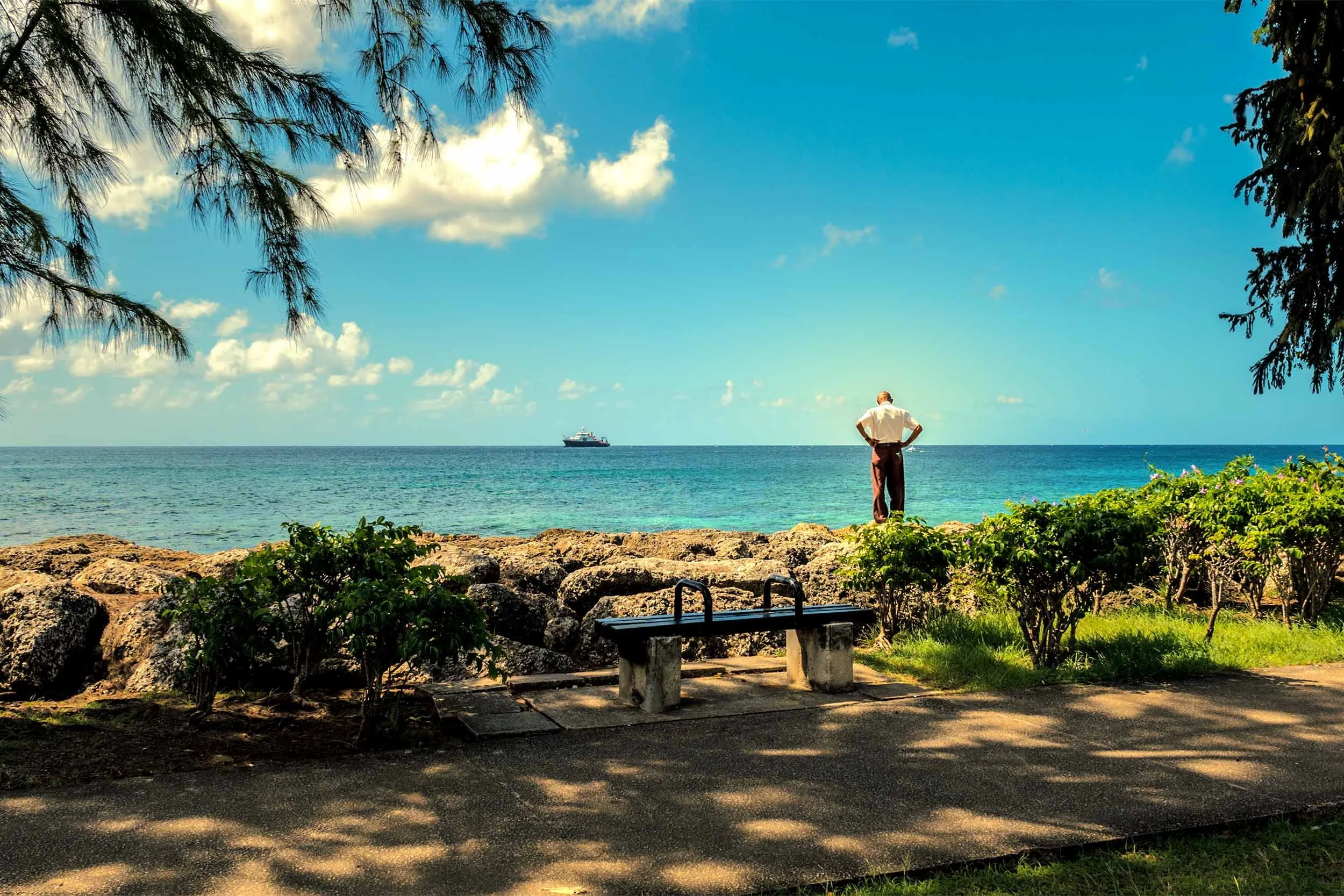 Looking over the ocean in Bridgetown, Barbados