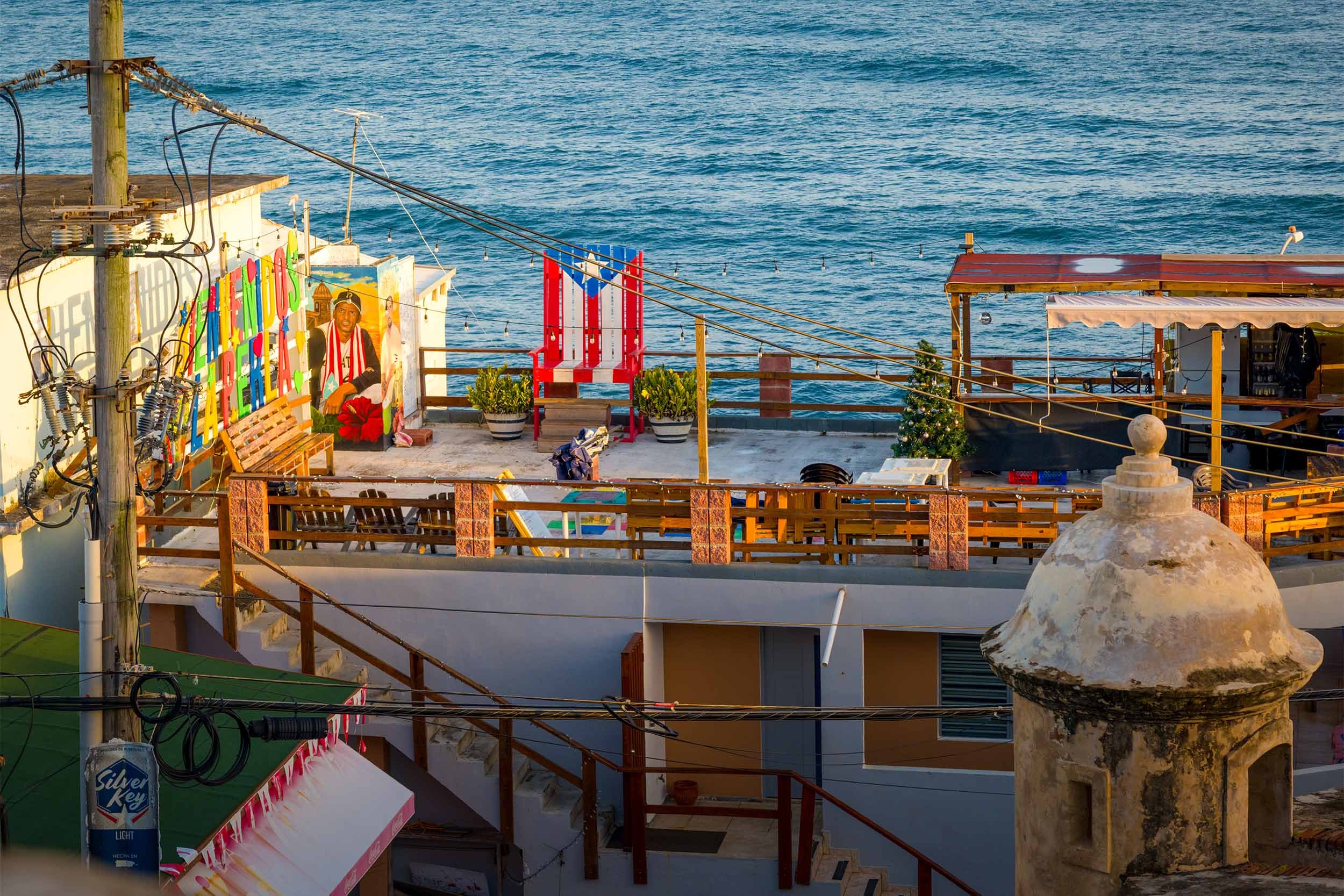 Roberto Clemente and the Puerto Rican flag in La Perla