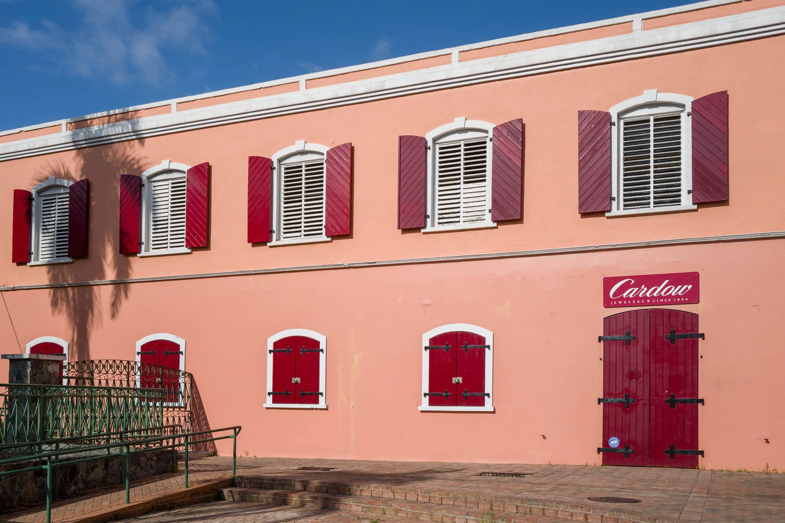 Colorful colonial building in St Thomas USVI