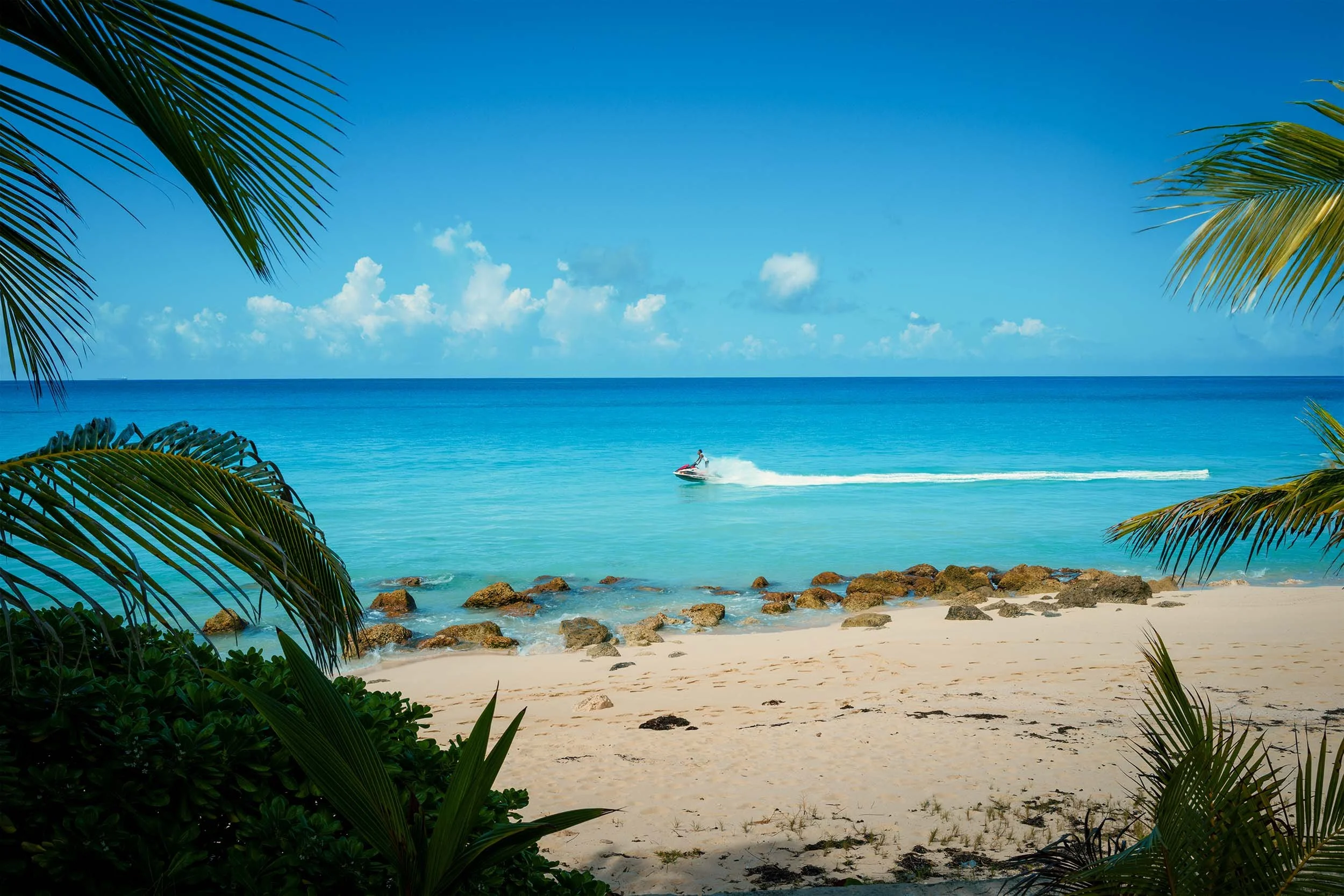 A sea-do on moving through the beautiful water in Bimini Bahamas