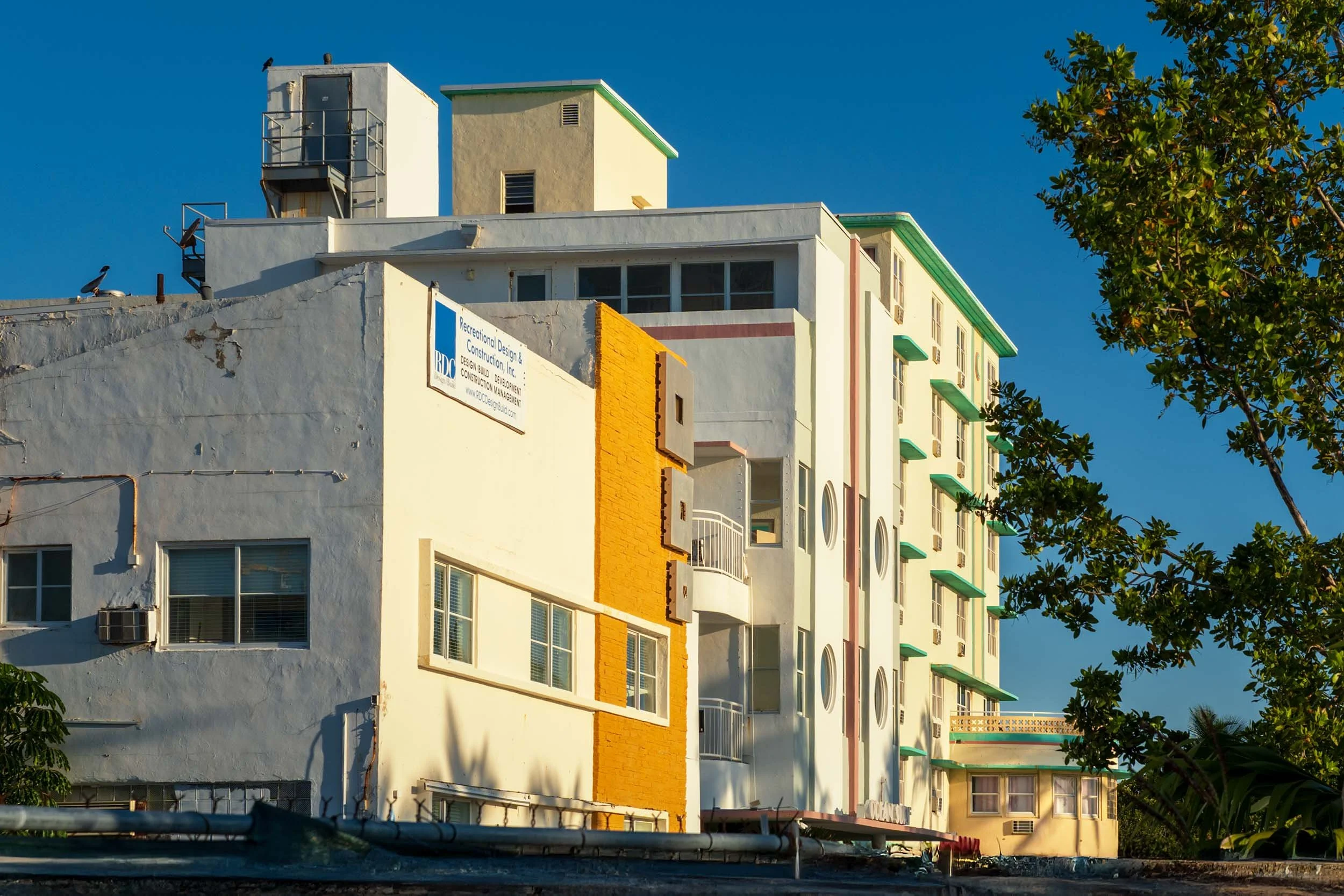 Ocean Way Hotel with the Ocean Surf Hotel's porthole windows visible behind i