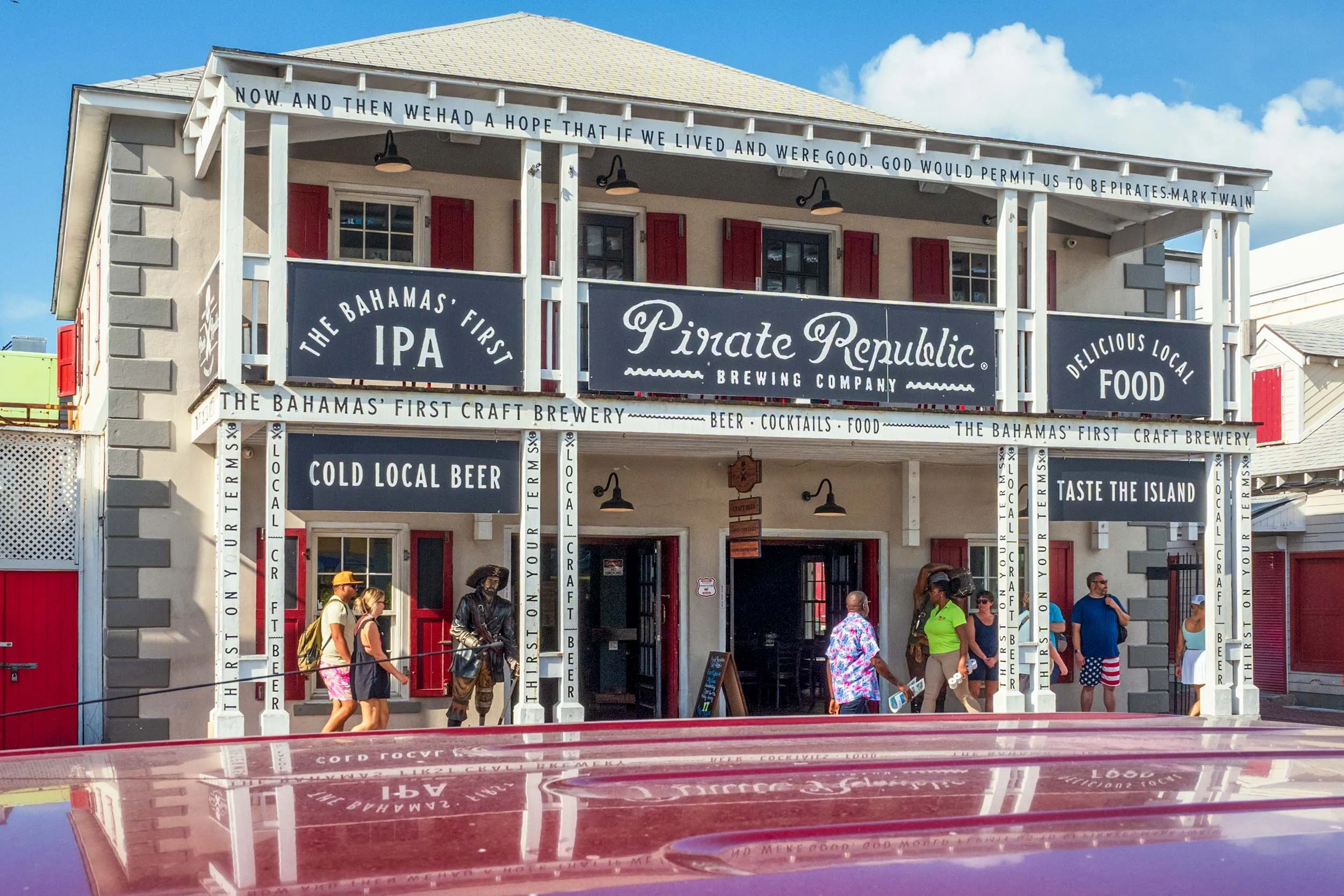 Pirate Republic Brewing Company Nassau Bahamas first craft brewery IPA cold local beer cocktails food