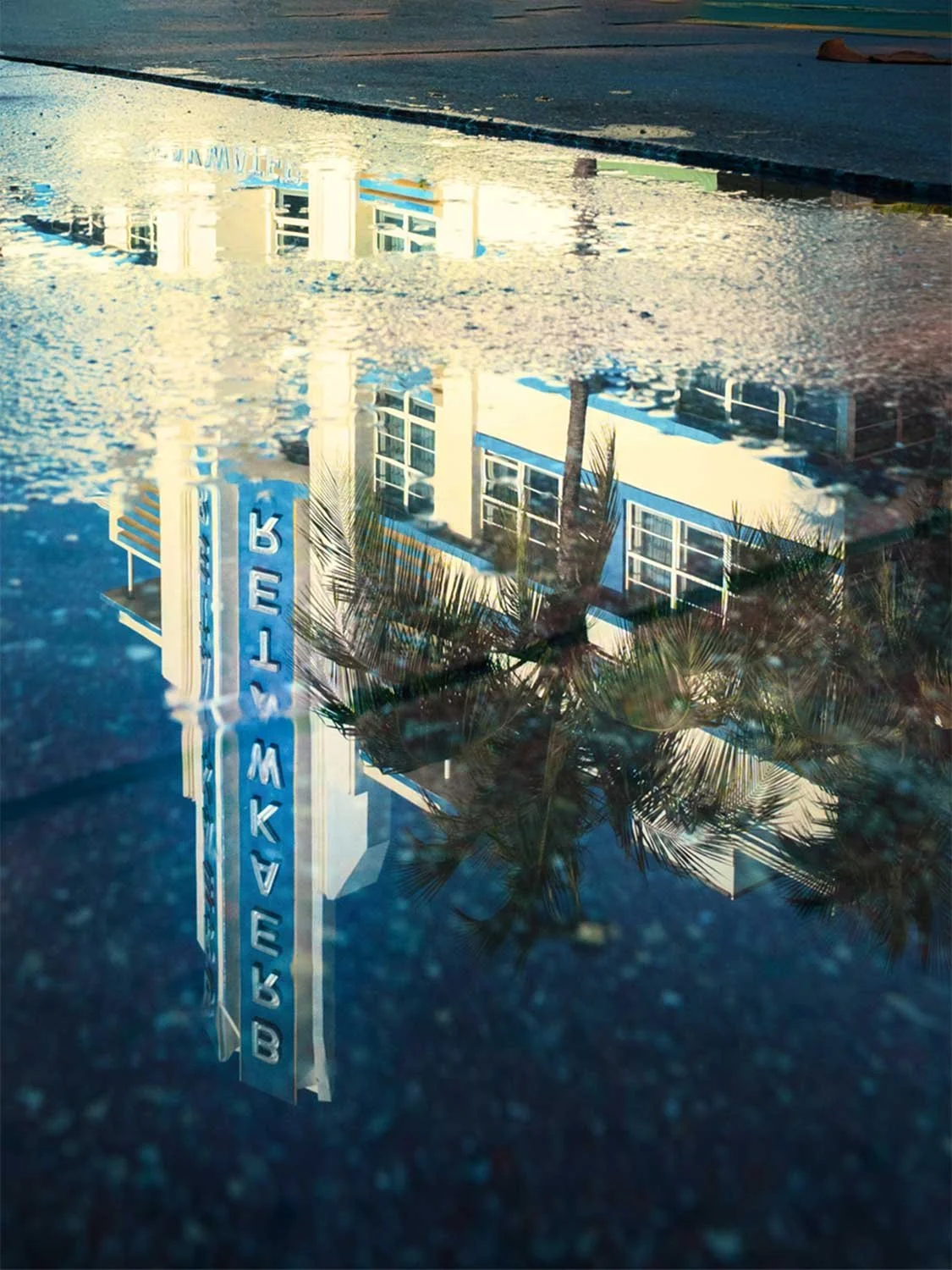 The Breakwater, an iconic Art Deco hotel on Ocean Drive in South Beach Miami