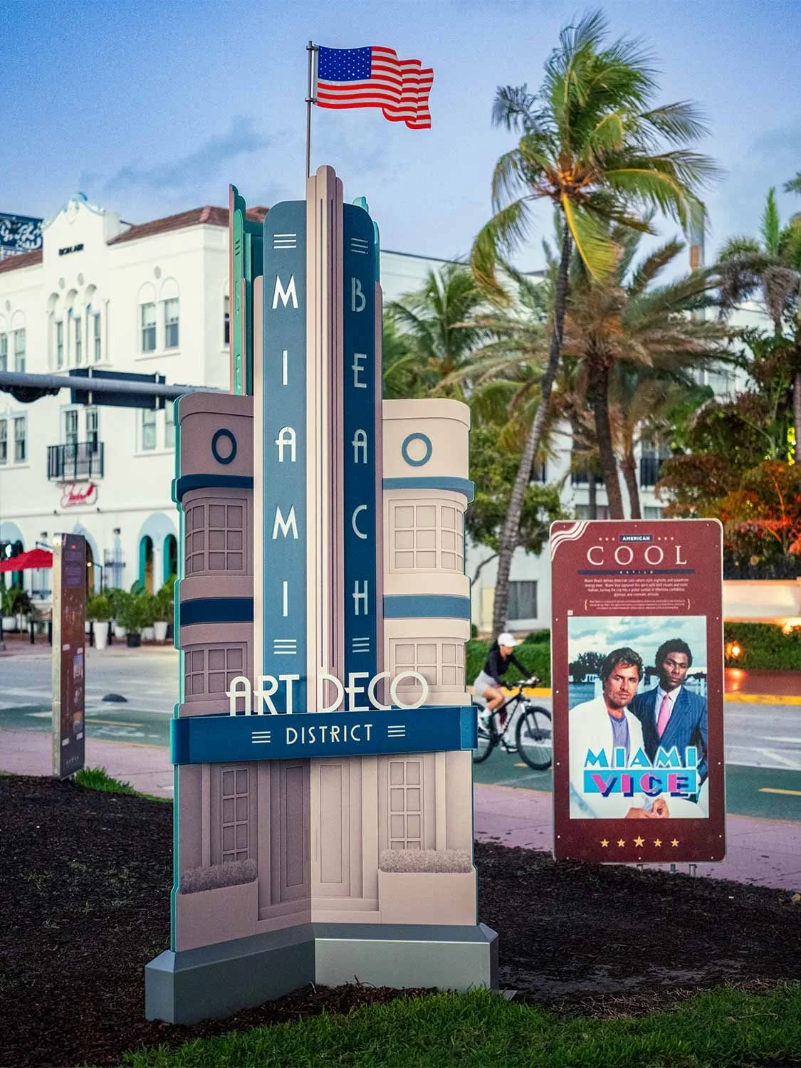 Miami Beach Art Deco District landmark sign Ocean Drive South Beach Florida tourism attraction