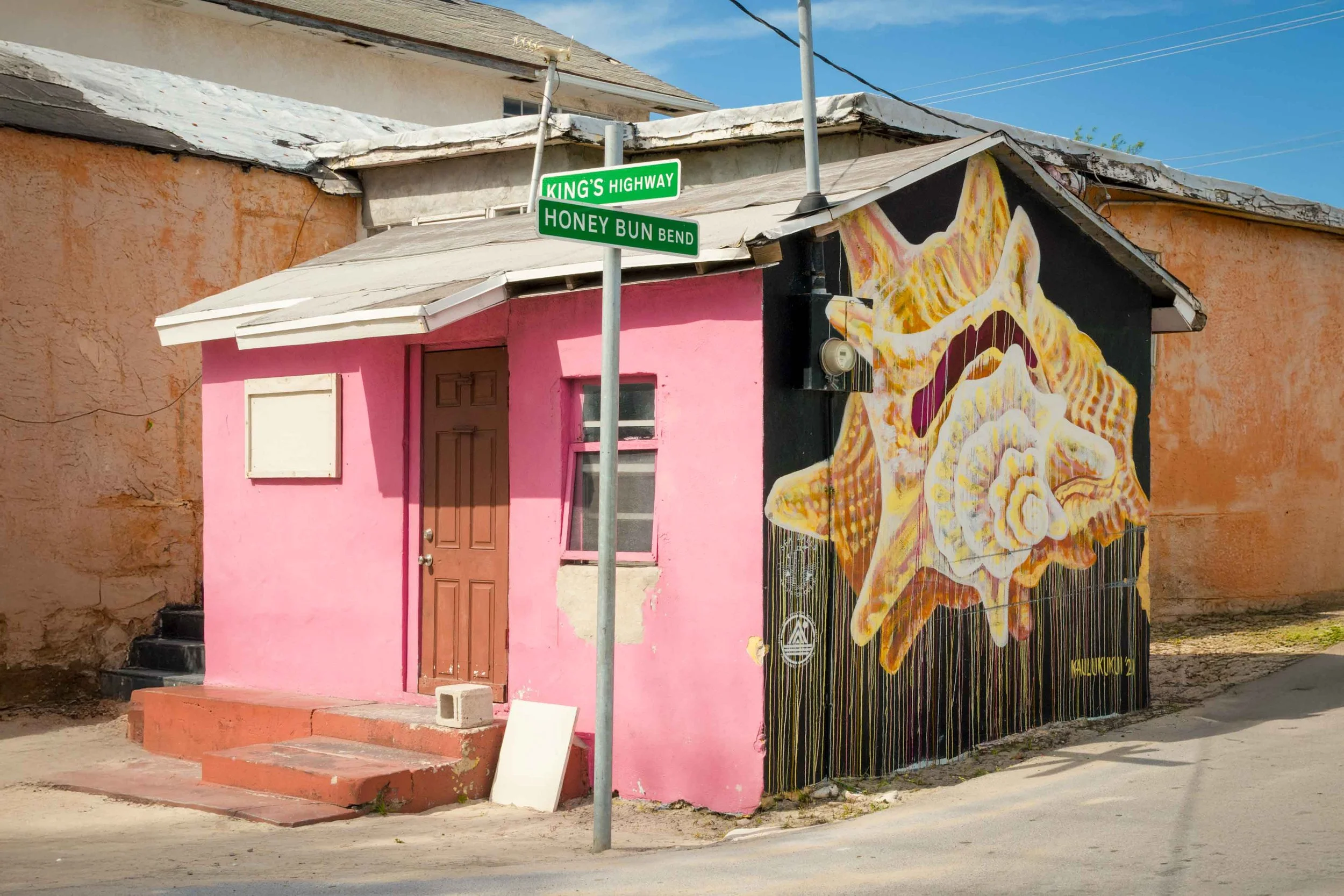 Street mural urban art in Bimini Bahamas