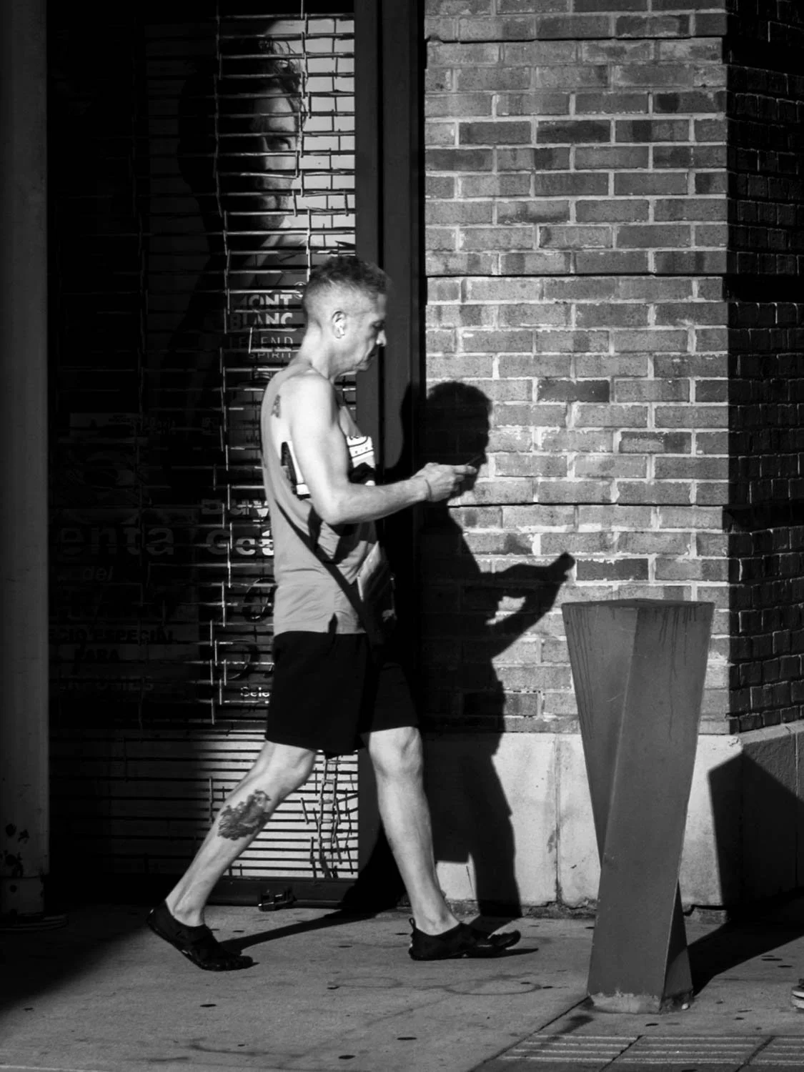Black and white street photography in downtown Miami