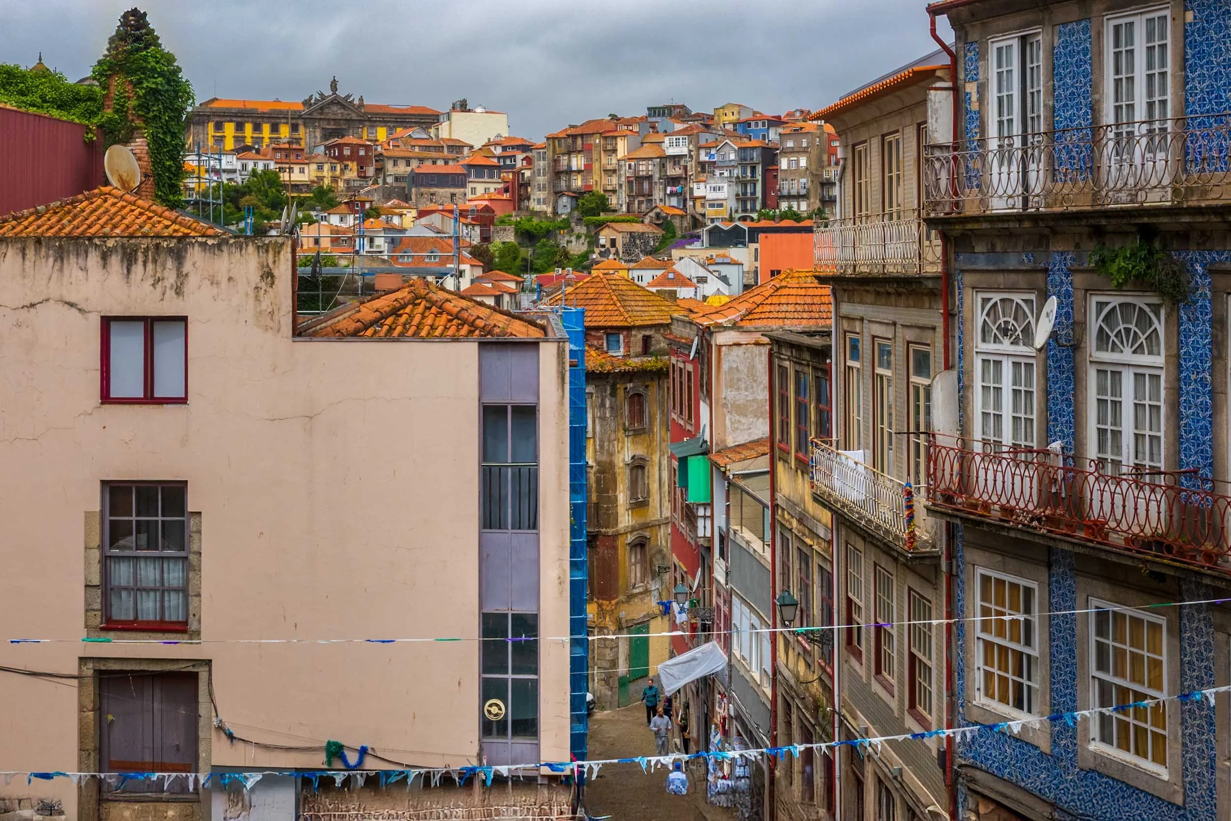 Hillside architecture in Porto's historic Ribeira district