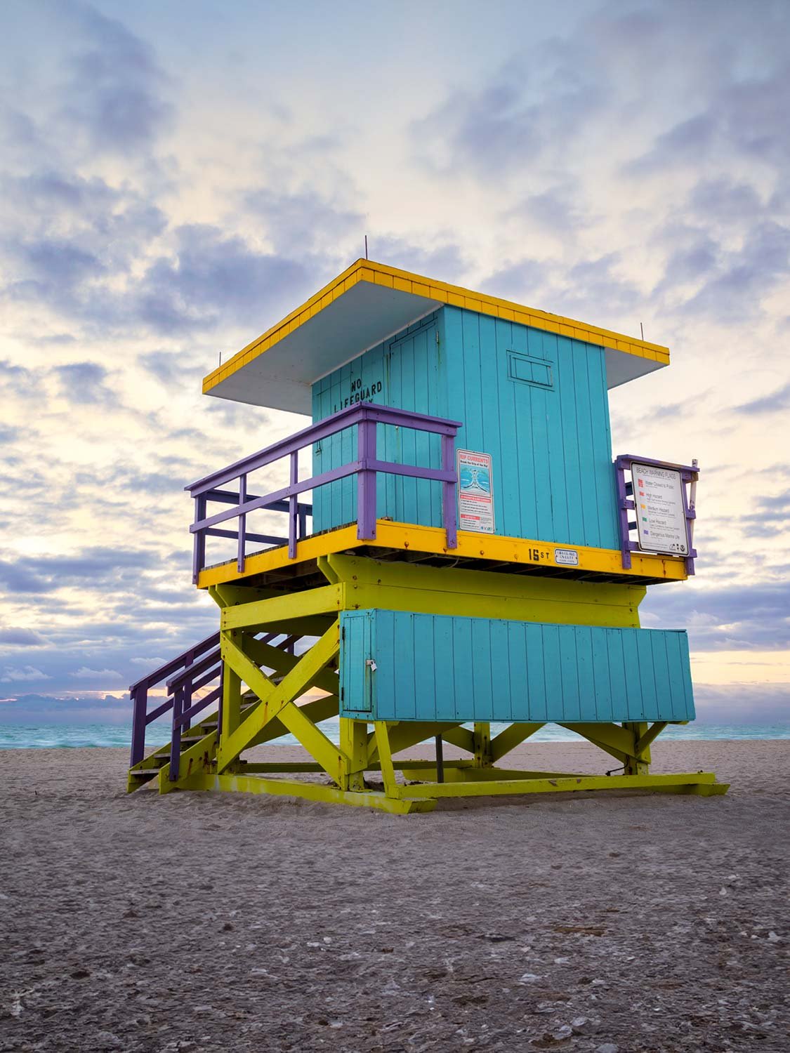 Miami Beach lifeguard stand 15th Street Art Deco colorful tower South Beach Florida iconic landmark photography