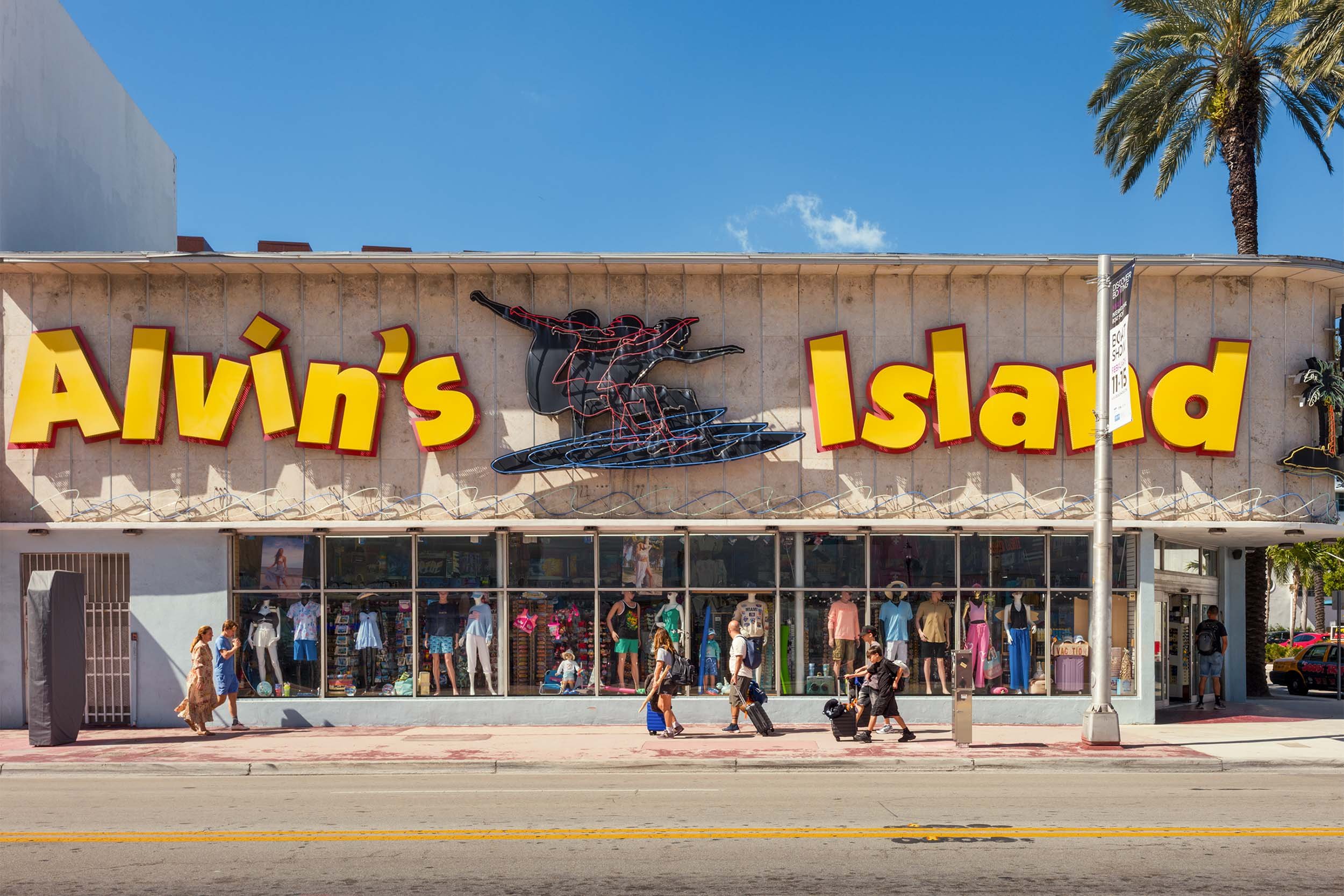 Alvin's Island, a landmark at the corner of Collins Ave and Lincoln Road in South Beach Miami