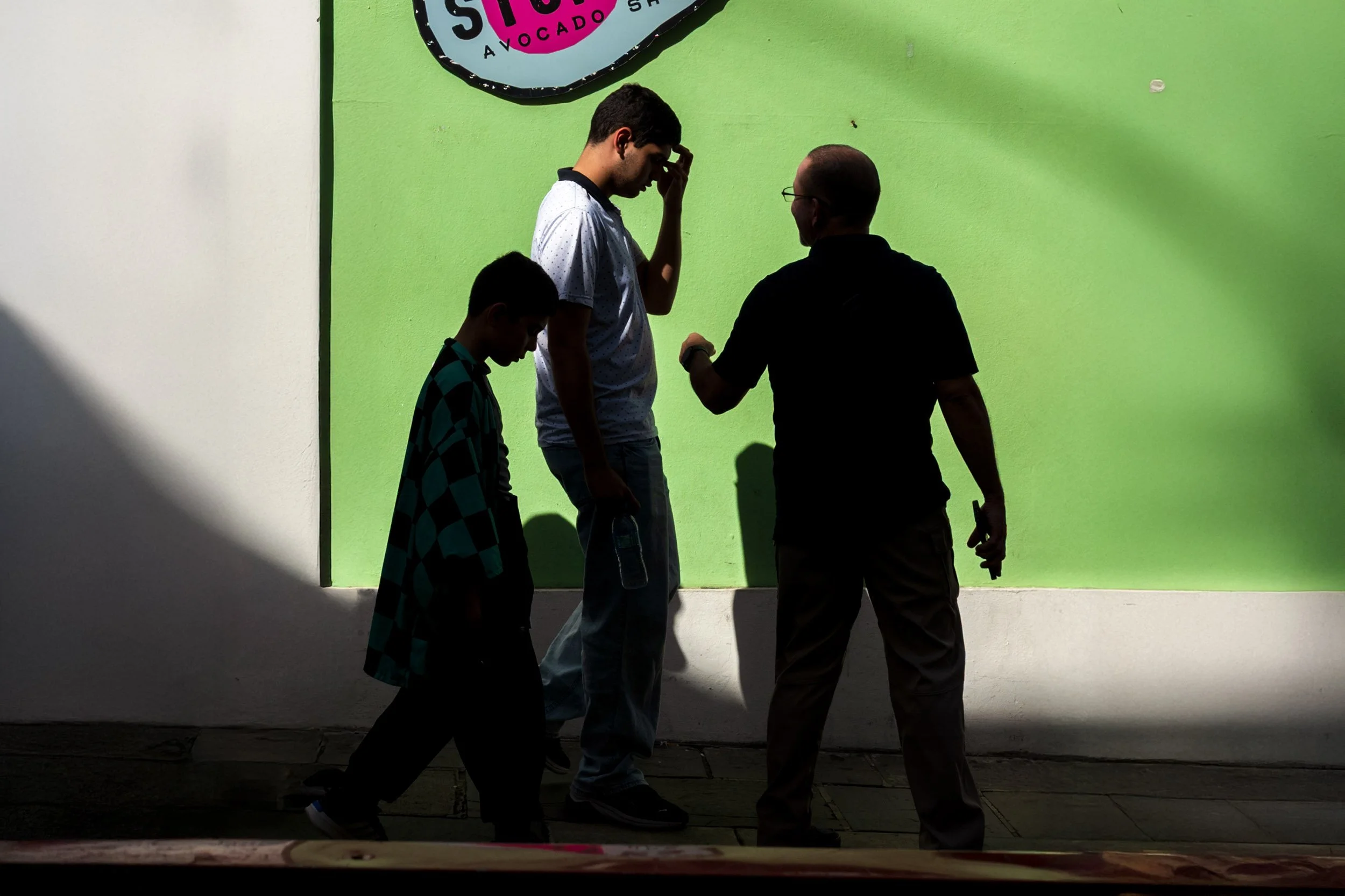 Silhouette on a street in Old San Juan Puerto Rico