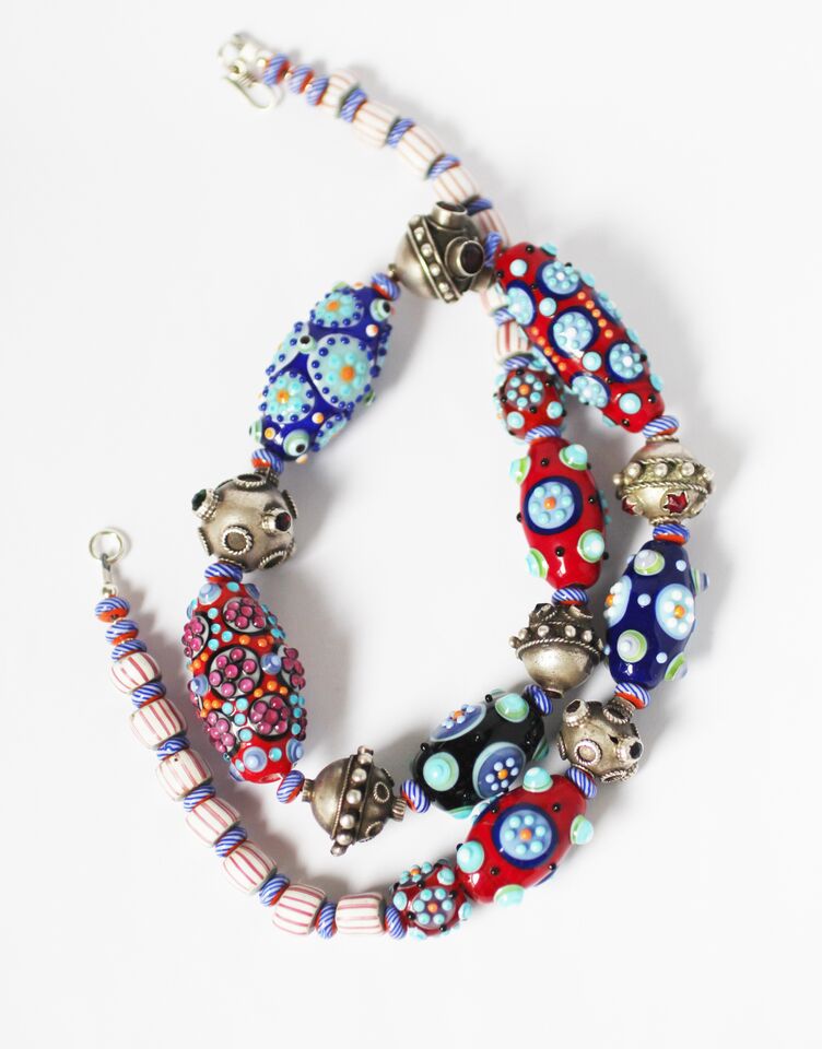 Fire worked glass beads by Lucie Kovarova-Weir, Tweed Studio Tour