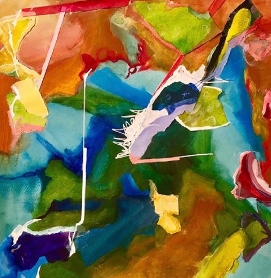 " Color Crush" 16" x 16" watermedia collage paper $300