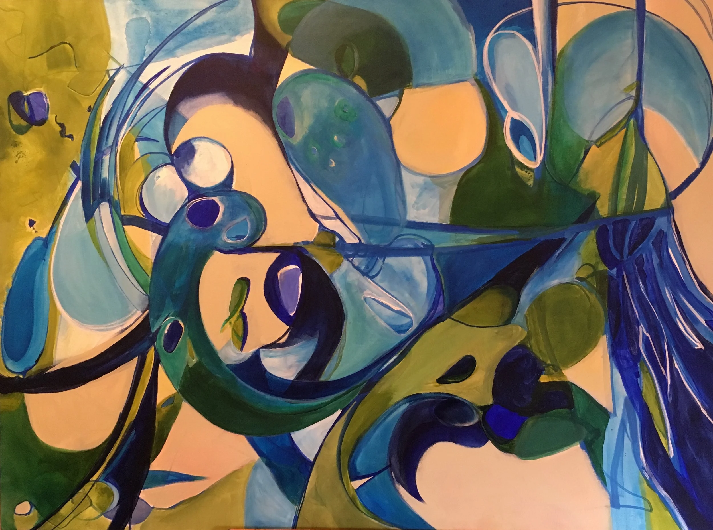 " Moving Water" 36" x 48" acrylic on canvas $800
