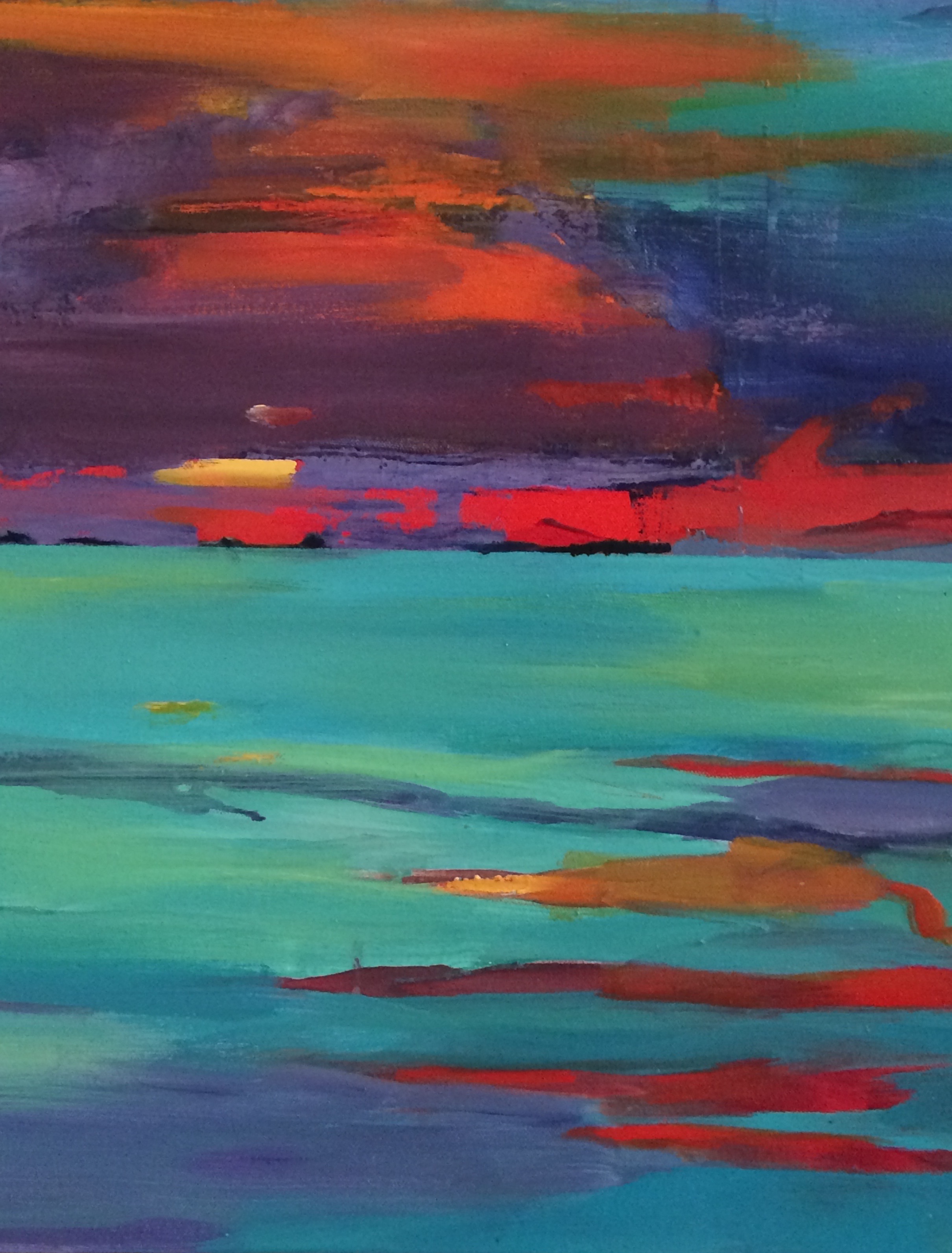 " Island Sunset" 24" x 20" acrylic on canvas $300