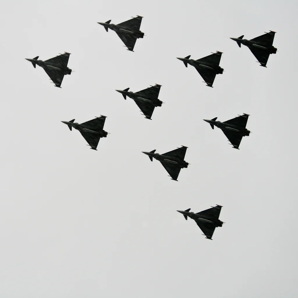 Nice Eurofighters display over London during the Trooping the Colour parade
