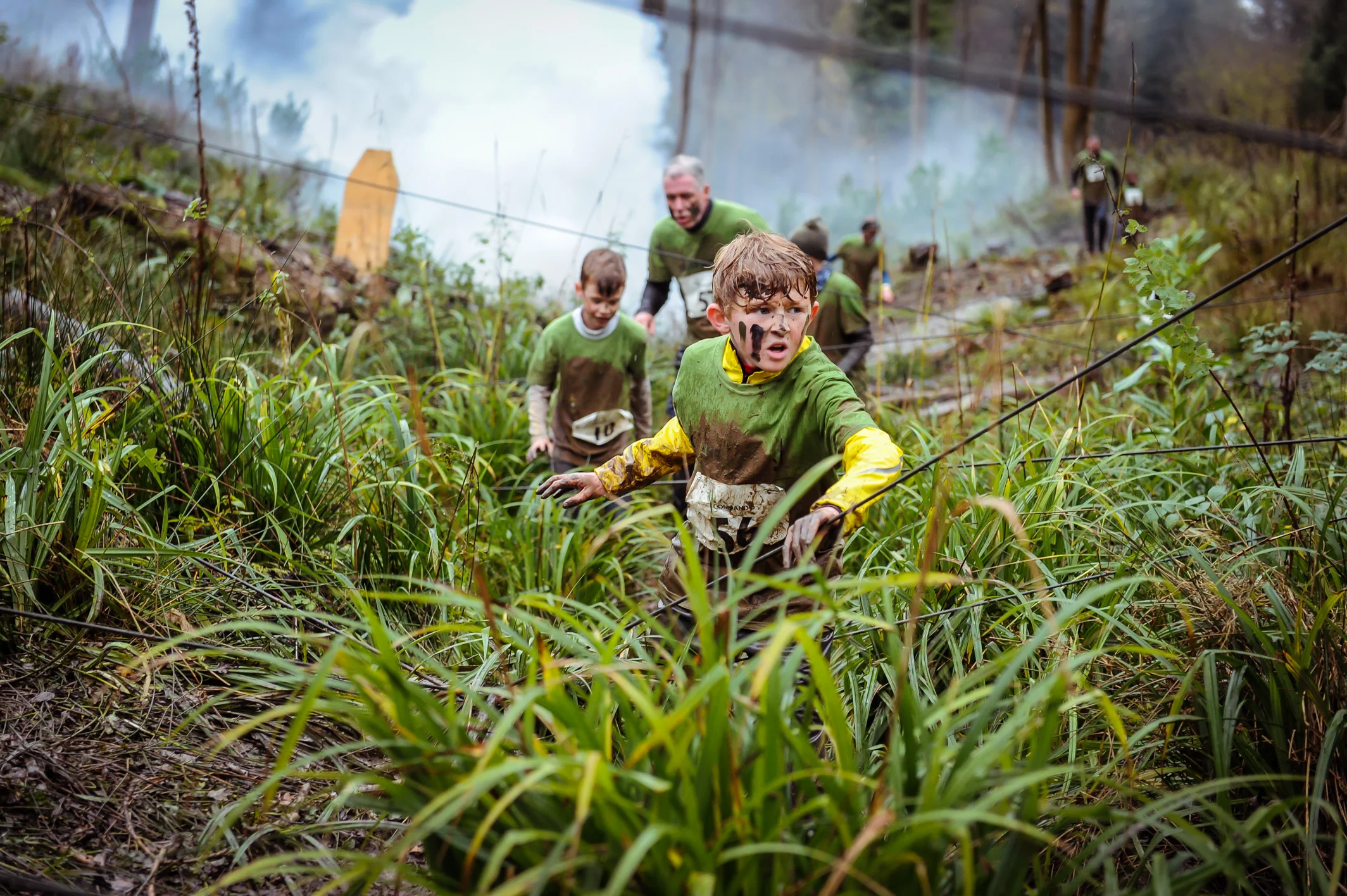 Advertising image shot for outdoor activity company hosting mud runs