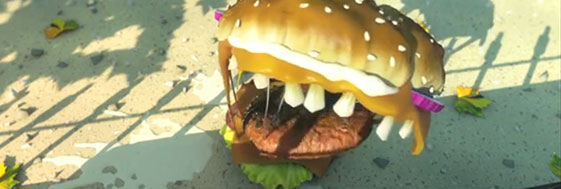 What about this. The epic 3d gore animation of a deadly human eater hamburger. If you haven't seen it, feel a bit bad about it. One of the most complete characters, scene designs, animations and special scripts that you'll ever face. Lots of hard work here but this piece speaks for its own.
Codirected by:
Paul ALEXANDRE Maxime CAZAUX Dara CAZAMEA Romain DELAUNAY Bruno ORTOLLAND
http://www.hambuster.com/