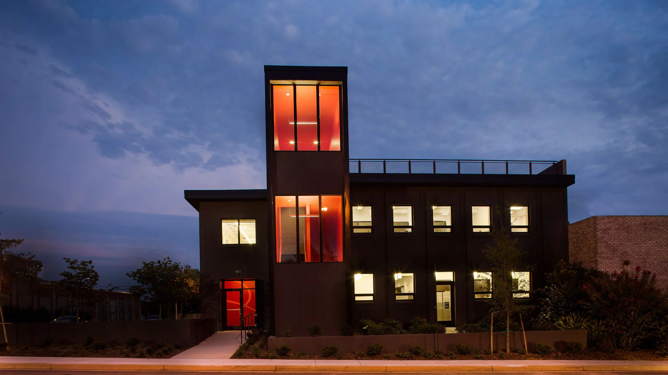 Exterior View at Dusk