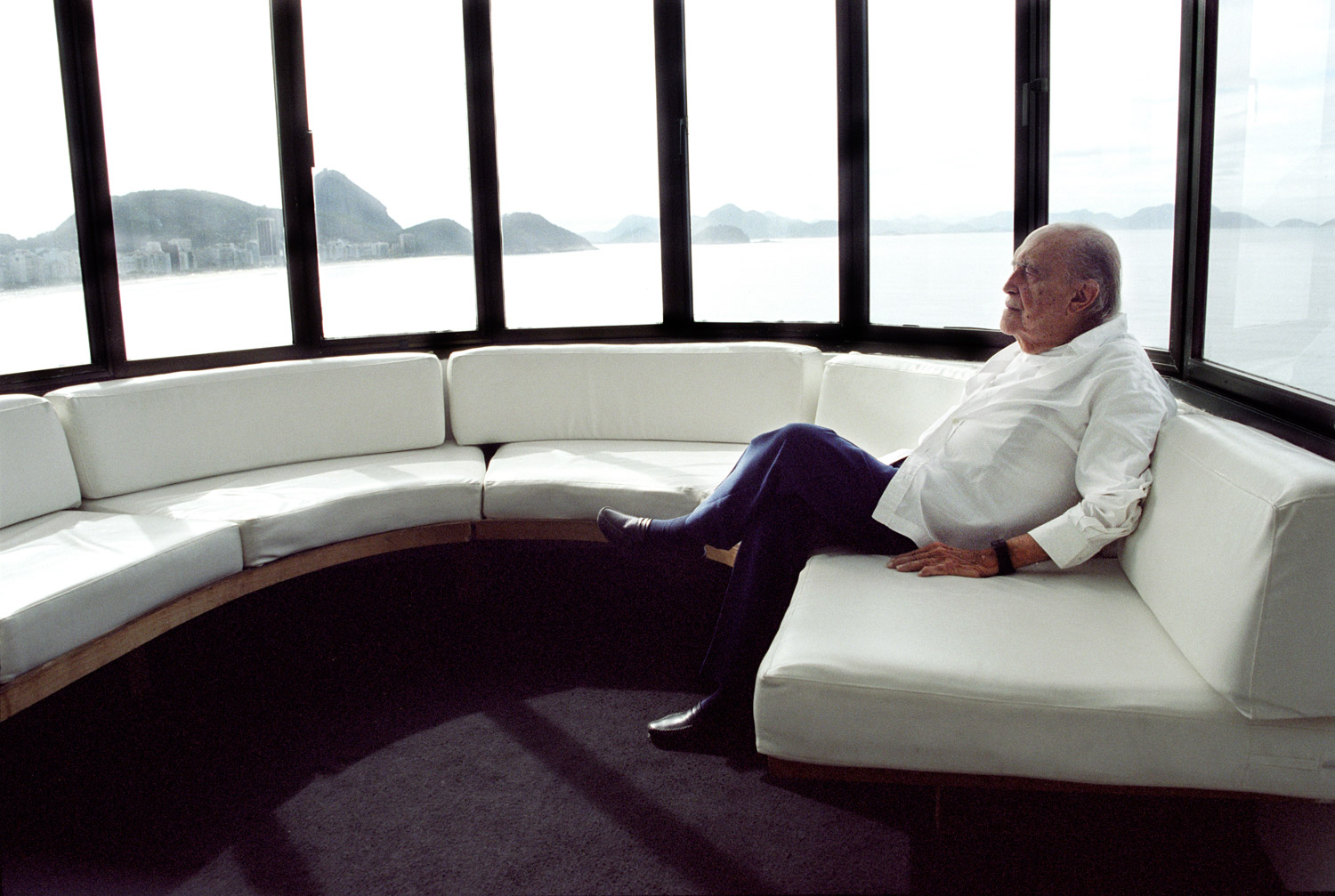 Niemeyer at his office in Copacabana