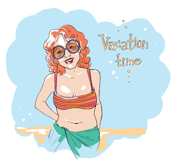 "Vacation Time" blog illustration. 2012.