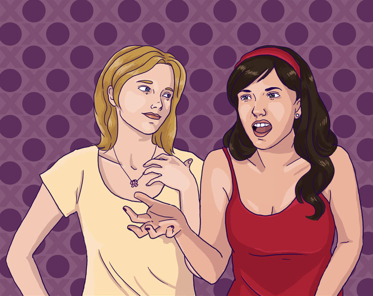 "Girls!" original illustration. 2012.