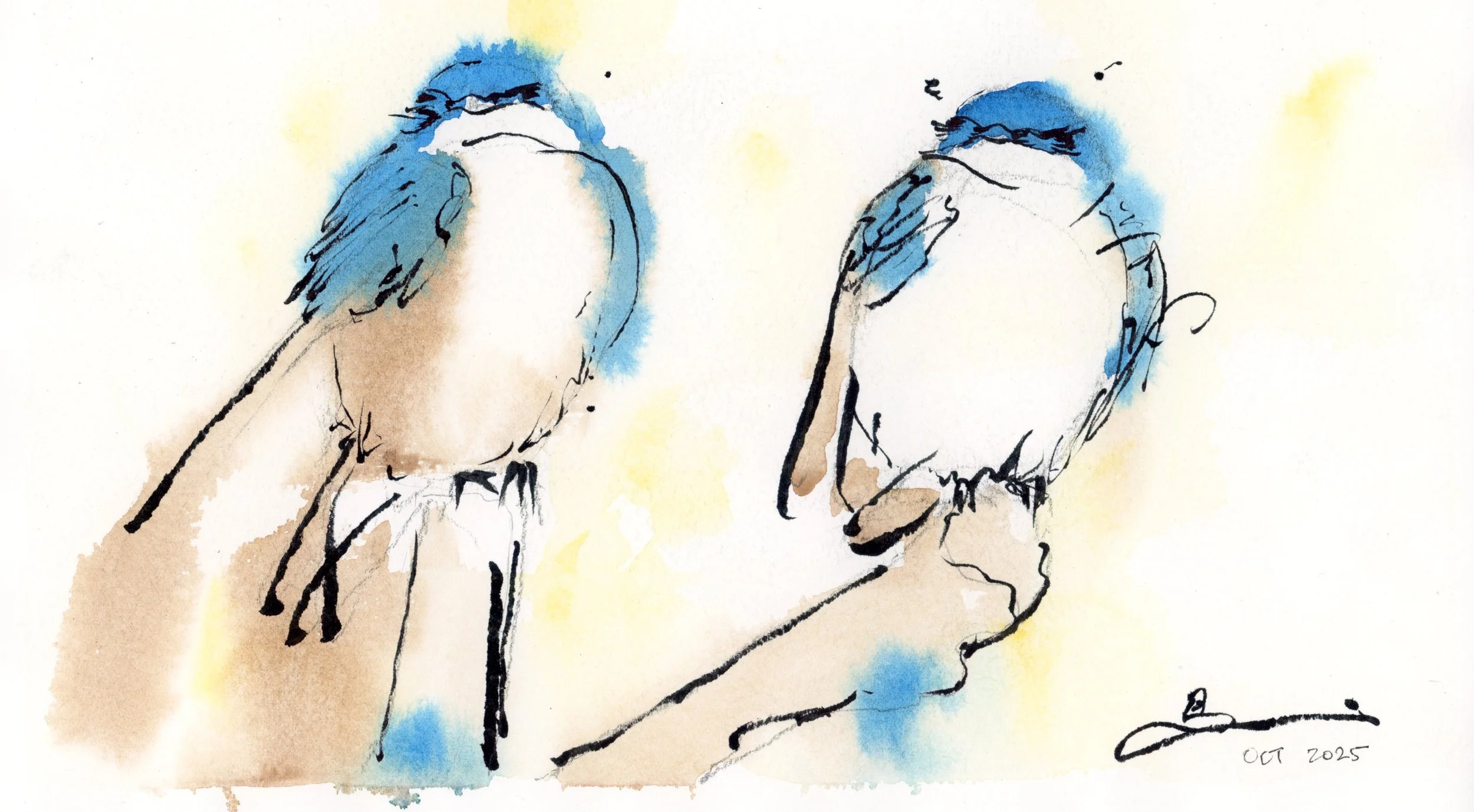 Art Deco Birds: Pair of Tree Swallows #2