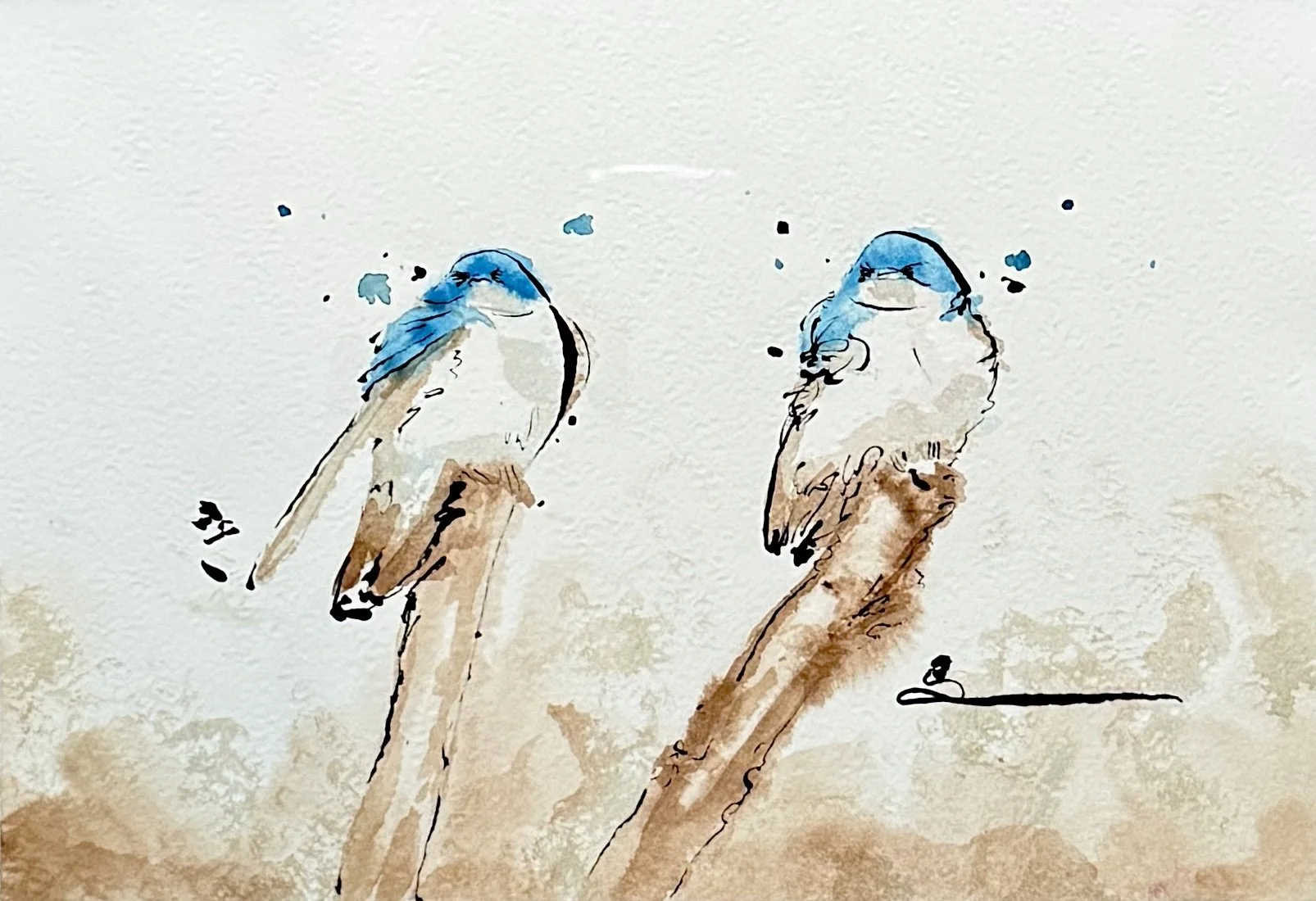 Art Deco Birds: Pair of Tree Swallows #3