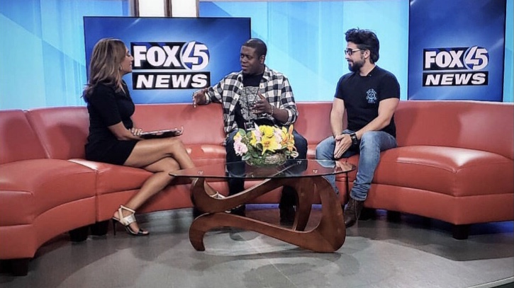 Ivan Martin and I promoting the Baltimore Comedy Fest