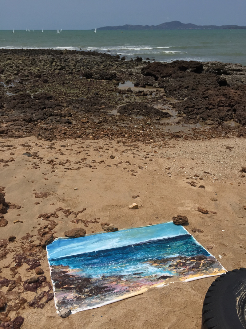 On the beach painting in Pattaya