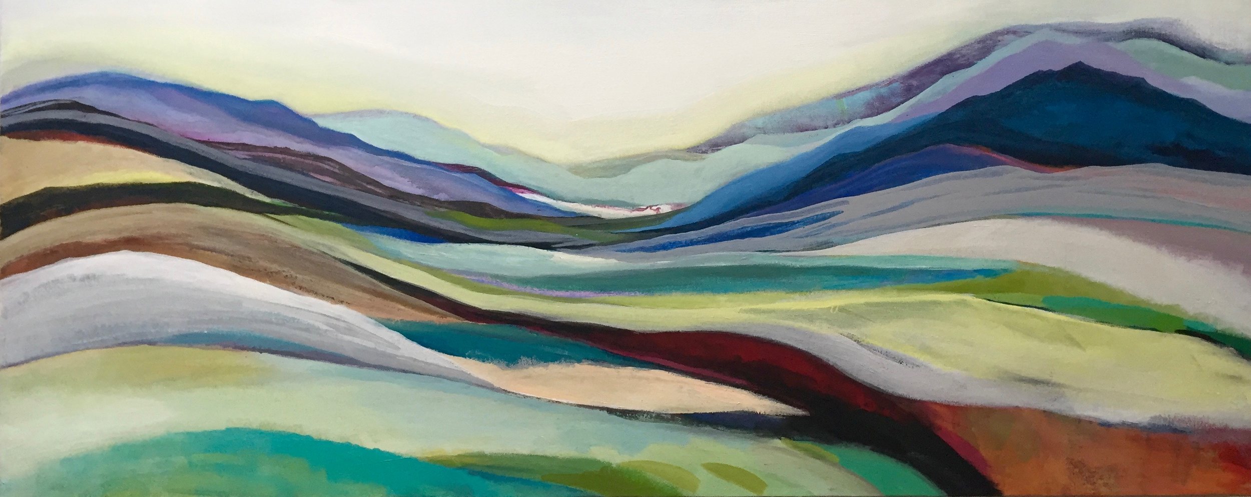 Abstract landscape, 40 x 1000cm, mixed media, SJH
