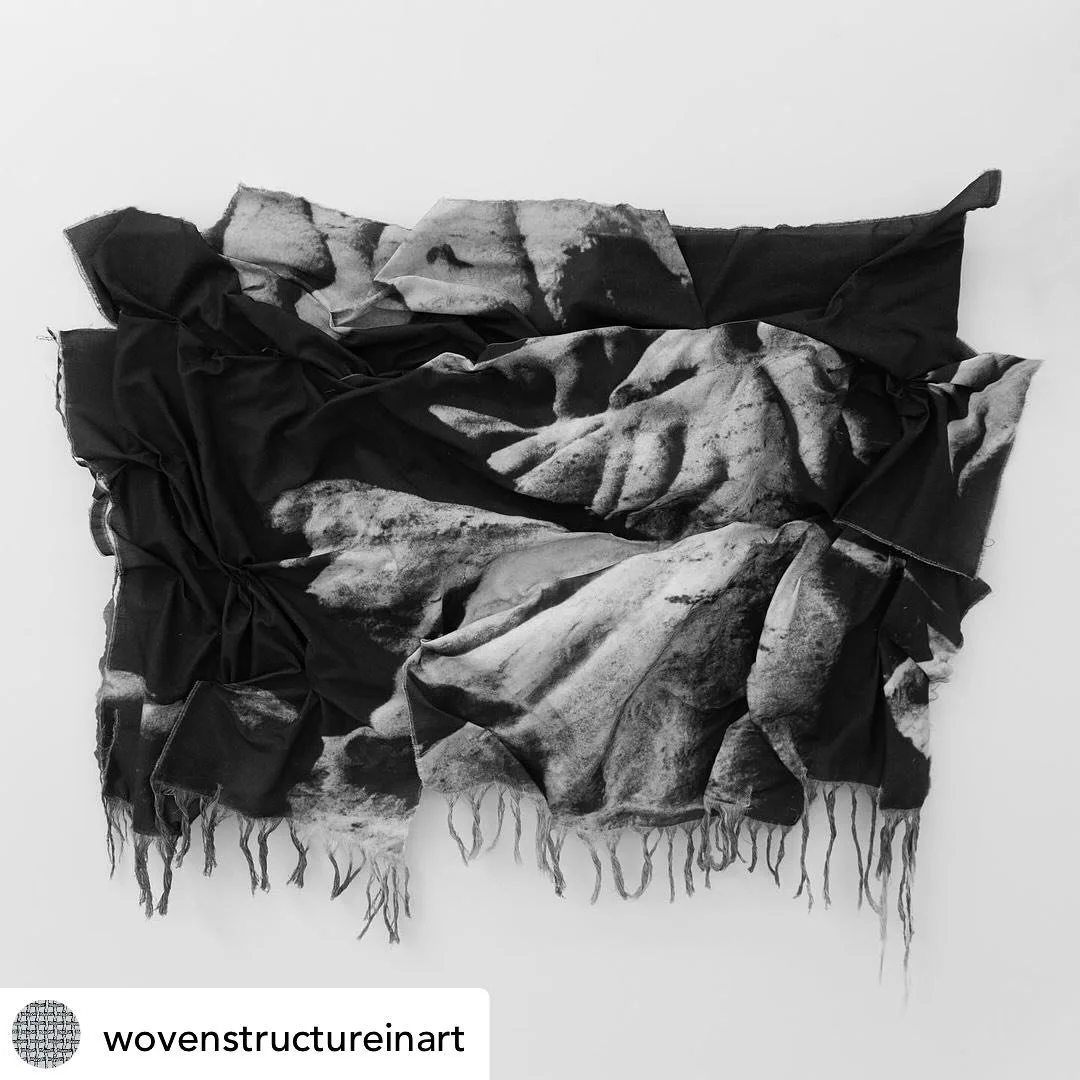 Thank you for featuring my work! @wovenstructureinart |  Posted @withregram &bull; @wovenstructureinart  Eva Kolcze The Image in the Stone &ndash; Descending, 2024, archival pigment print on cotton muslin.  35 x 46 in.  @evakolcze #evakolcze @namarap