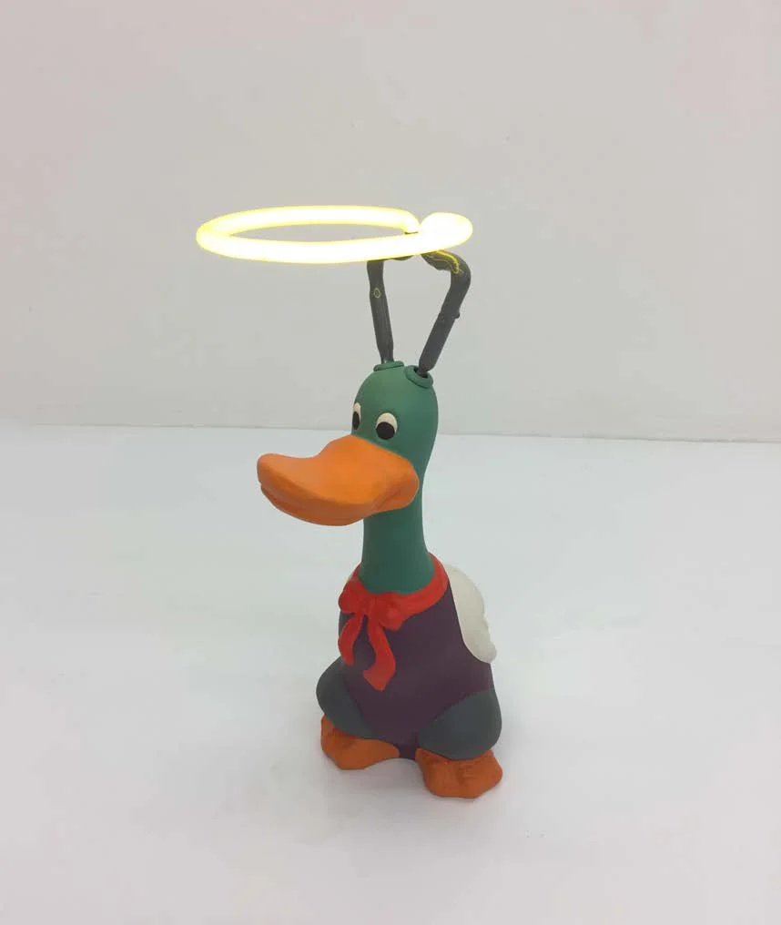 Angel Ceramic, acrylic, UV protective varnish, rubber, neon 16” x 5.5" x 4.5" 2018