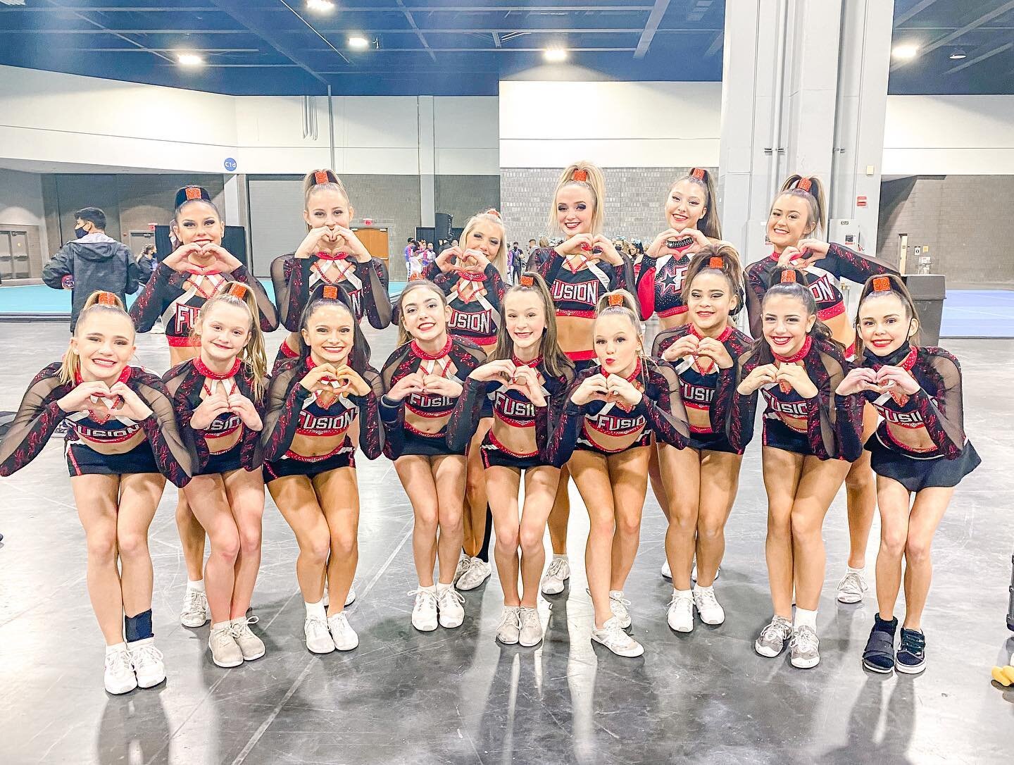 Here comes BOMB SQUAD in the warm up!!!! Sending all their hearts and love to every one on Valentines Day!!! Send them some 💗💗💗💗 #fusionswag #fusionbombsquad