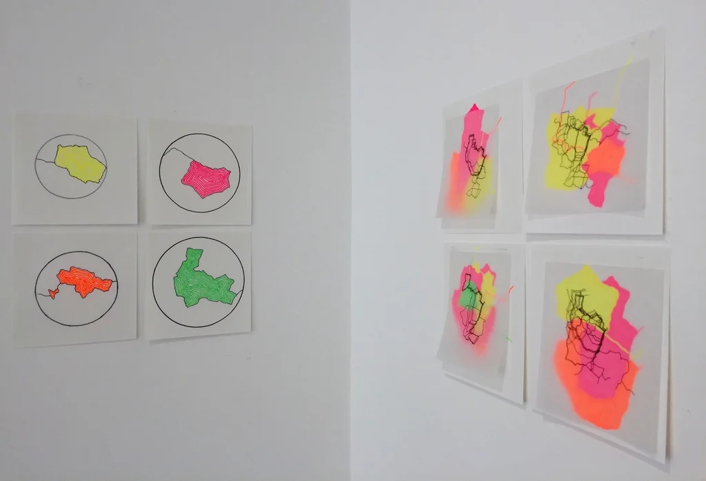 Neon pen drawings, 2017