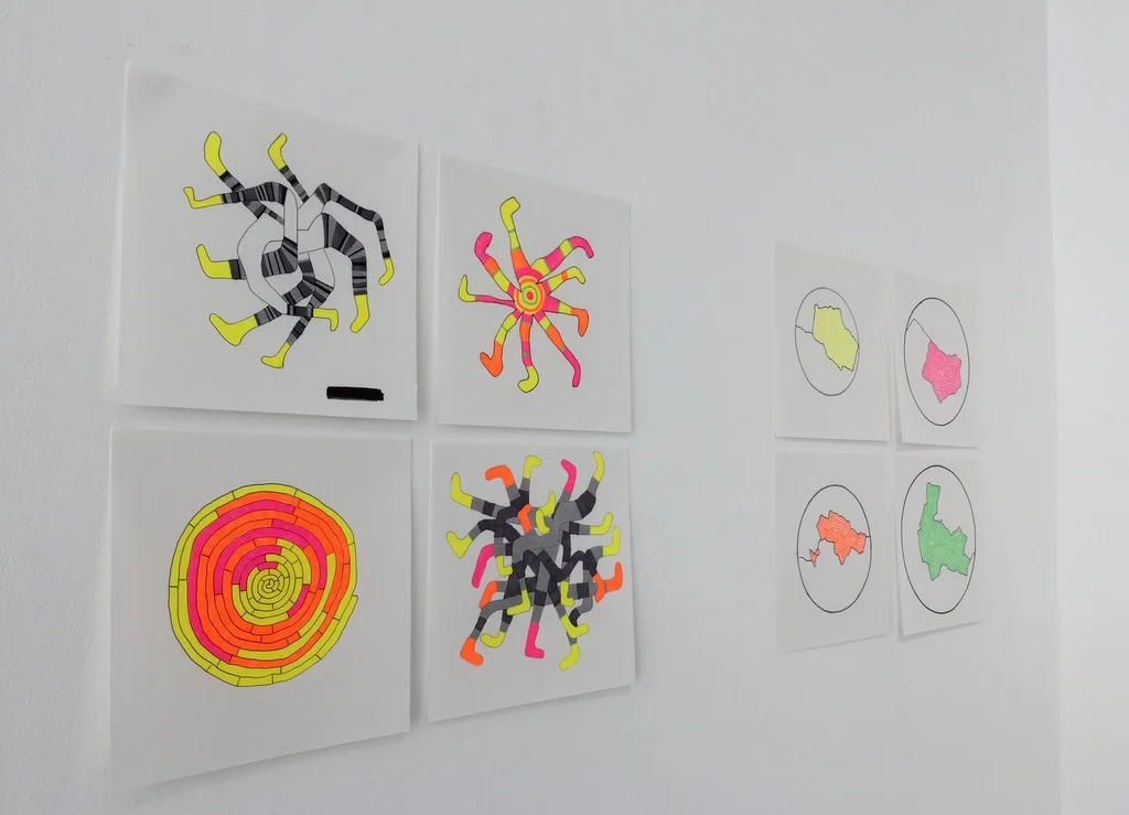 Neon pen drawings, 2017