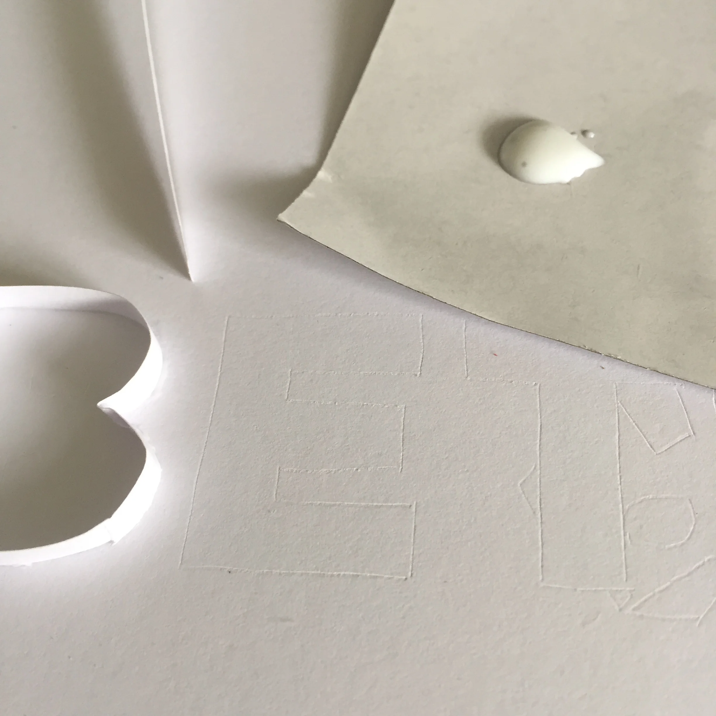 I started with the letters and made them the same colour as the card.