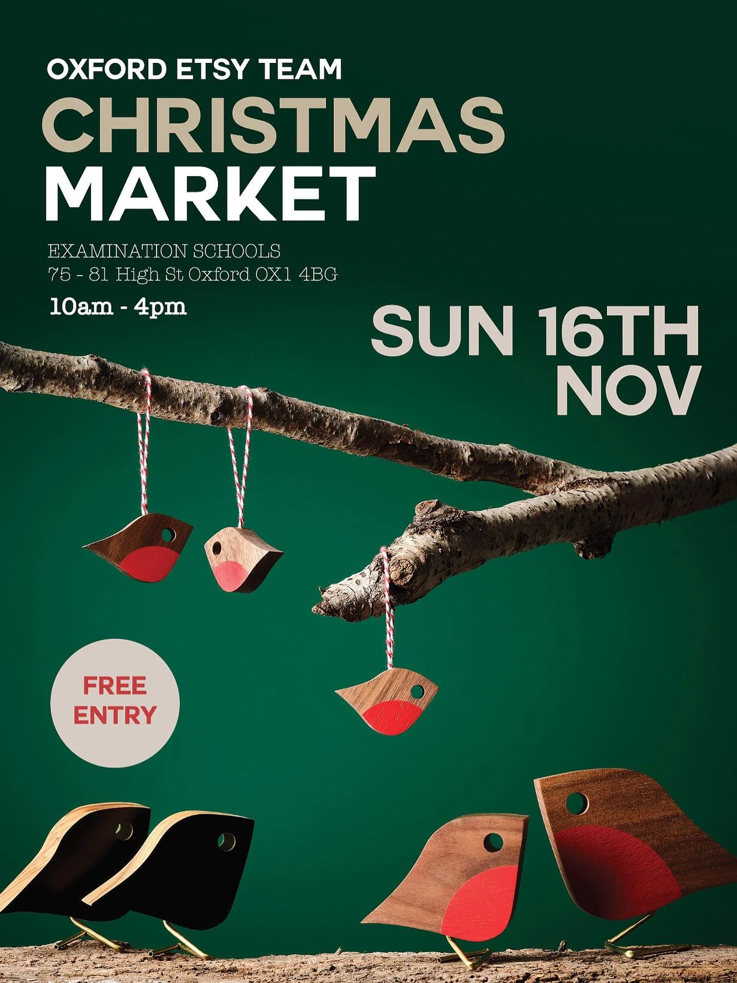 My favourite market 🌲 
@oxfordetsy Christmas Market 
Examination Schools, Oxford
Sunday 16th November 
10am-4pm - Free Entry
