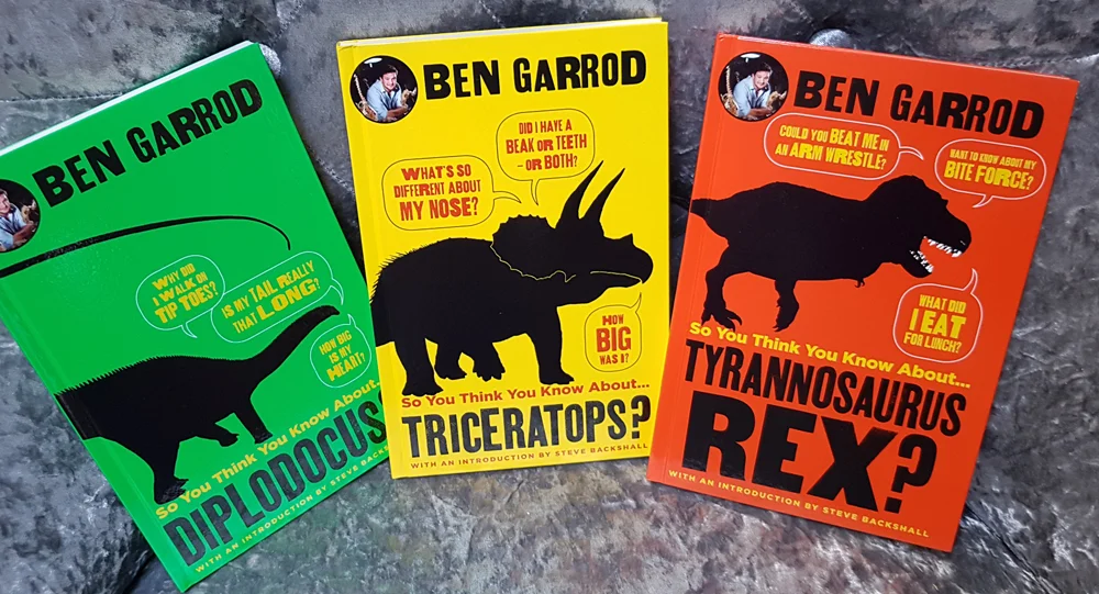 Ben Garrod's new dinosaur books - another three are due to appear very soon. Image: Darren Naish.