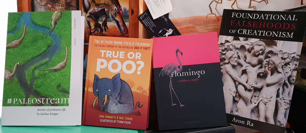 Just some of the books I got signed by their authors at TetZooCon 2018. Image: Darren Naish.