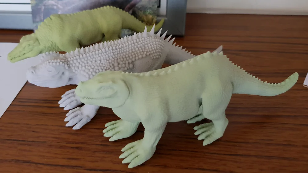 Perri Wheeler’s brilliant models of the three Crystal Palace dinosaurs (from back to front: Megalosaurus , Hylaeosaurus , Iguanodon ). As a pathological collector of model dinosaurs, I sure would like to own a set - but I also sure would like for these models (or a set very similar to them) to be commercially available. Image: Darren Naish.