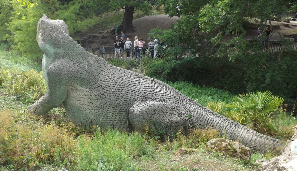 Again, relatively few people will have seen the reclining Iguanodon from this side. It’s striking how natural, realistic and well-proportioned the model looks in this view - very much like a real animal. Image: Darren Naish.