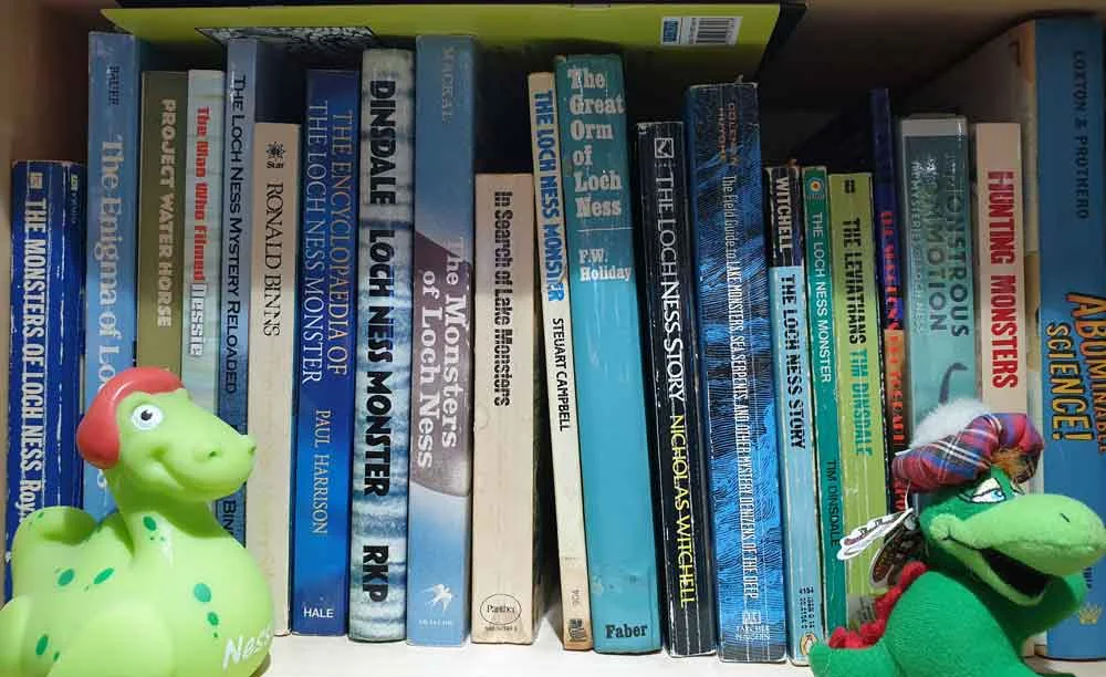 But a fraction of the books that exist on the Loch Ness Monster. Image: Darren Naish.