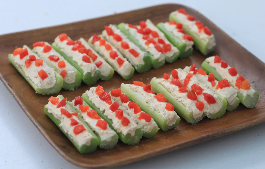 Katie's Spicy Bluecheese Celery Boat appetizers. 