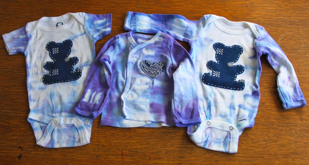 Tie-Dyed and Appliqued Onesies