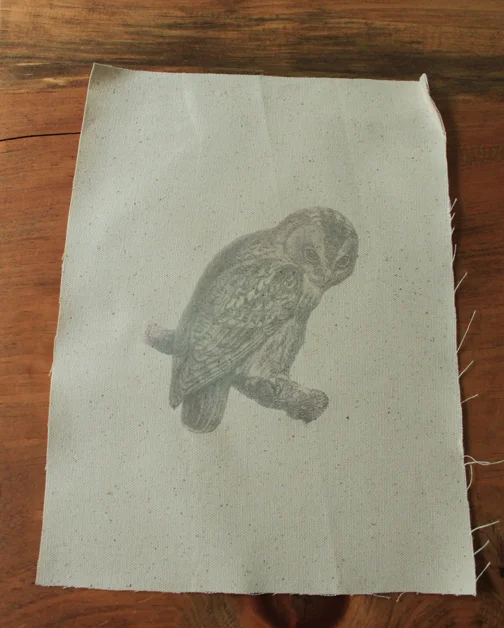 The transfer is so lightweight that it won't interfere with your needle passing through the canvas. Such a great way to transfer an image to fabric for embroiderery!