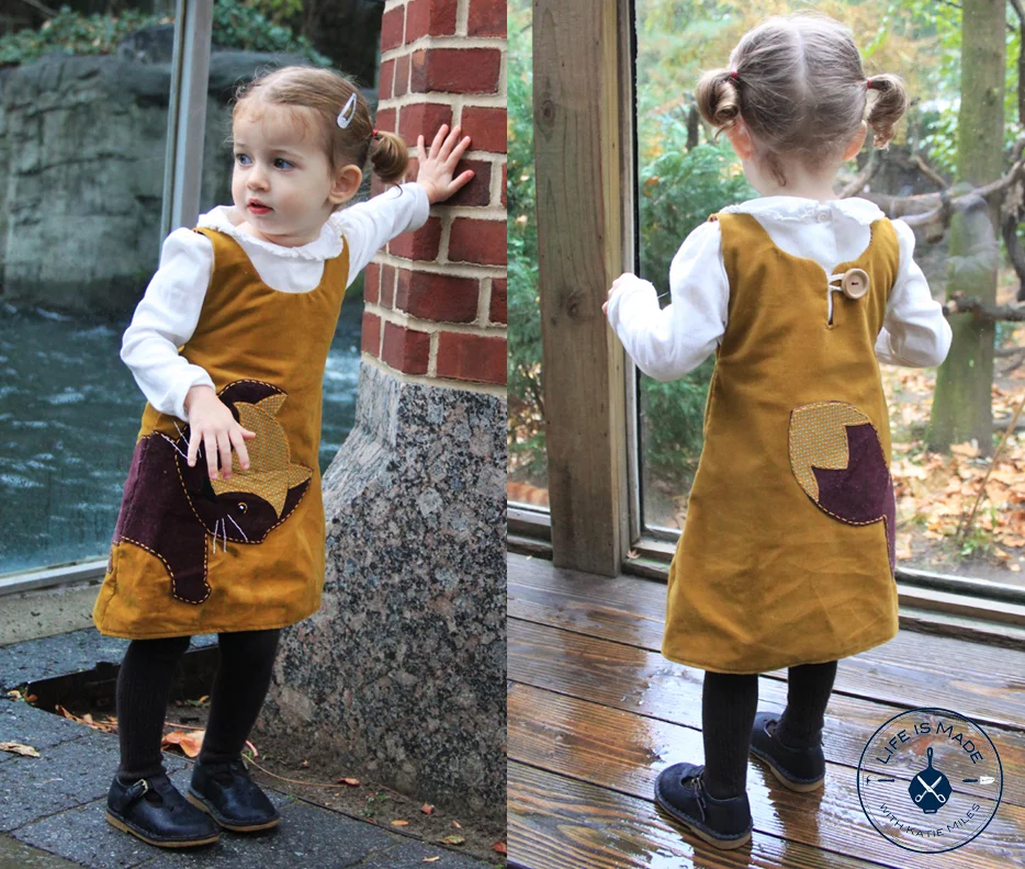 How to make an applique fox jumper for kids. DIY tutorial.