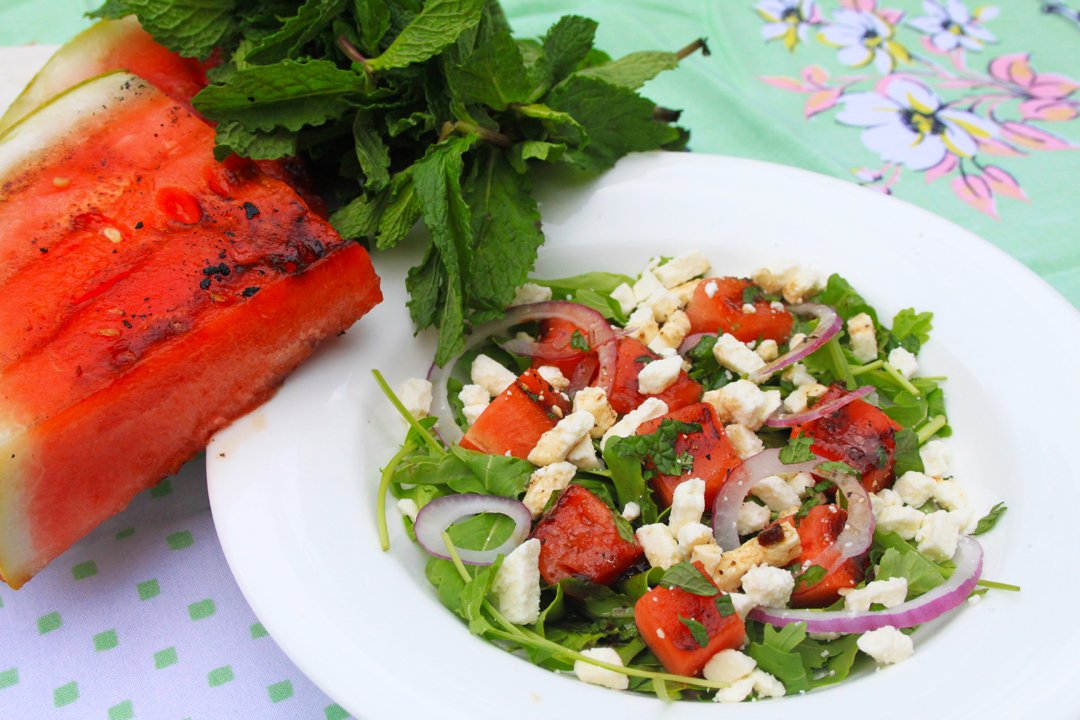 Grilled Watermelon Salad with Feta, Arugula and Mint // Life is Made with Katie Miles // www.lifeismade.com