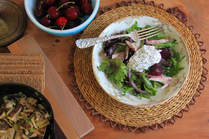 Recipe for Roasted Beet and Smoked Trout Salad with Creme Fraiche // Life is Made with Katie Miles // www.lifeismade.com